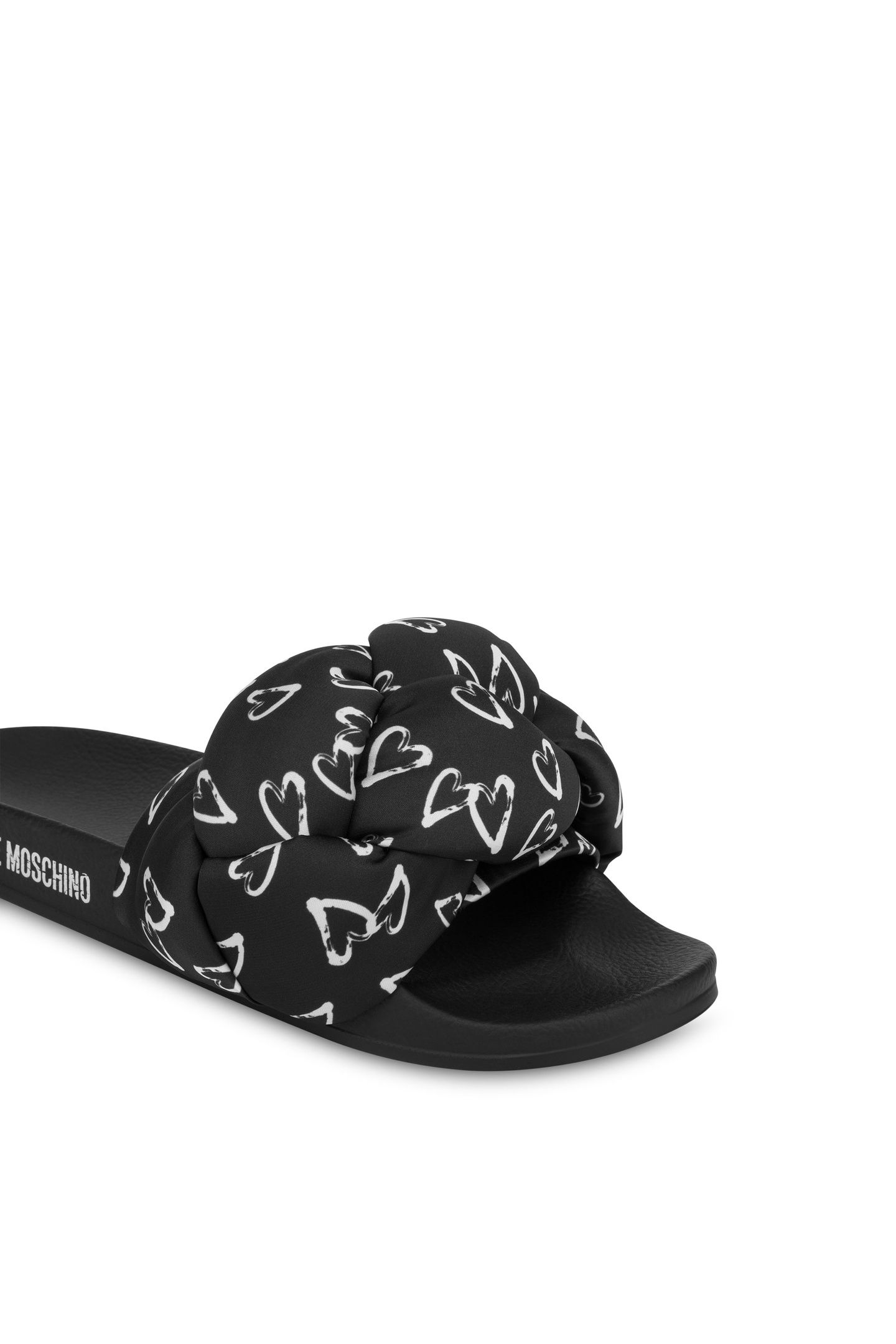 POOL SLIDES WITH PRINT BLACK 3