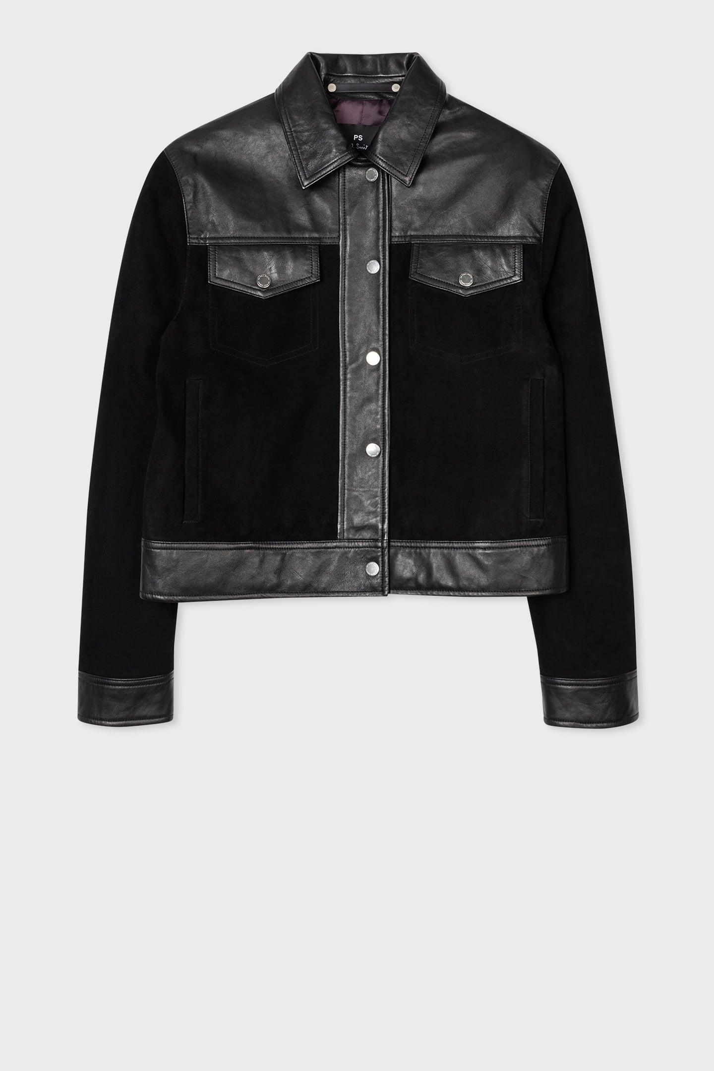 WOMENS JACKET SUEDE LEATHER MIX BLACK 2
