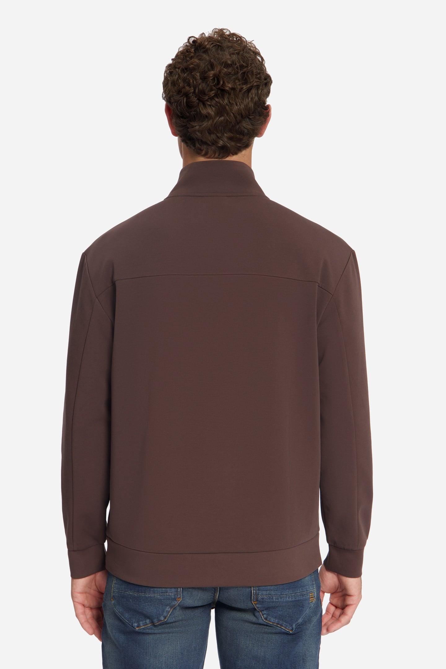 SWEATER HALF ZIP DARK BROWN 3