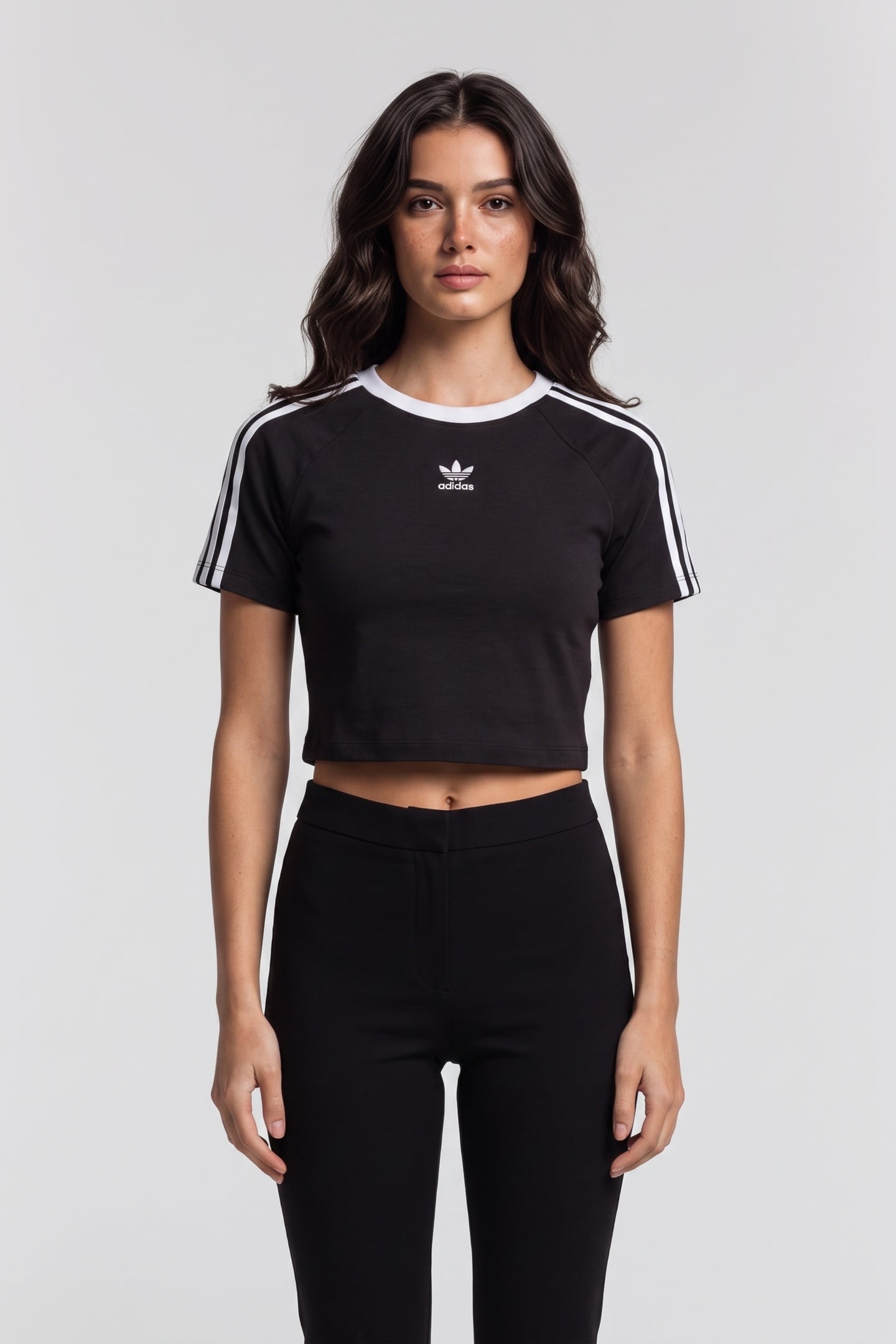 ORIGINALS 3 STRIPE BABY TEE BLACK 1