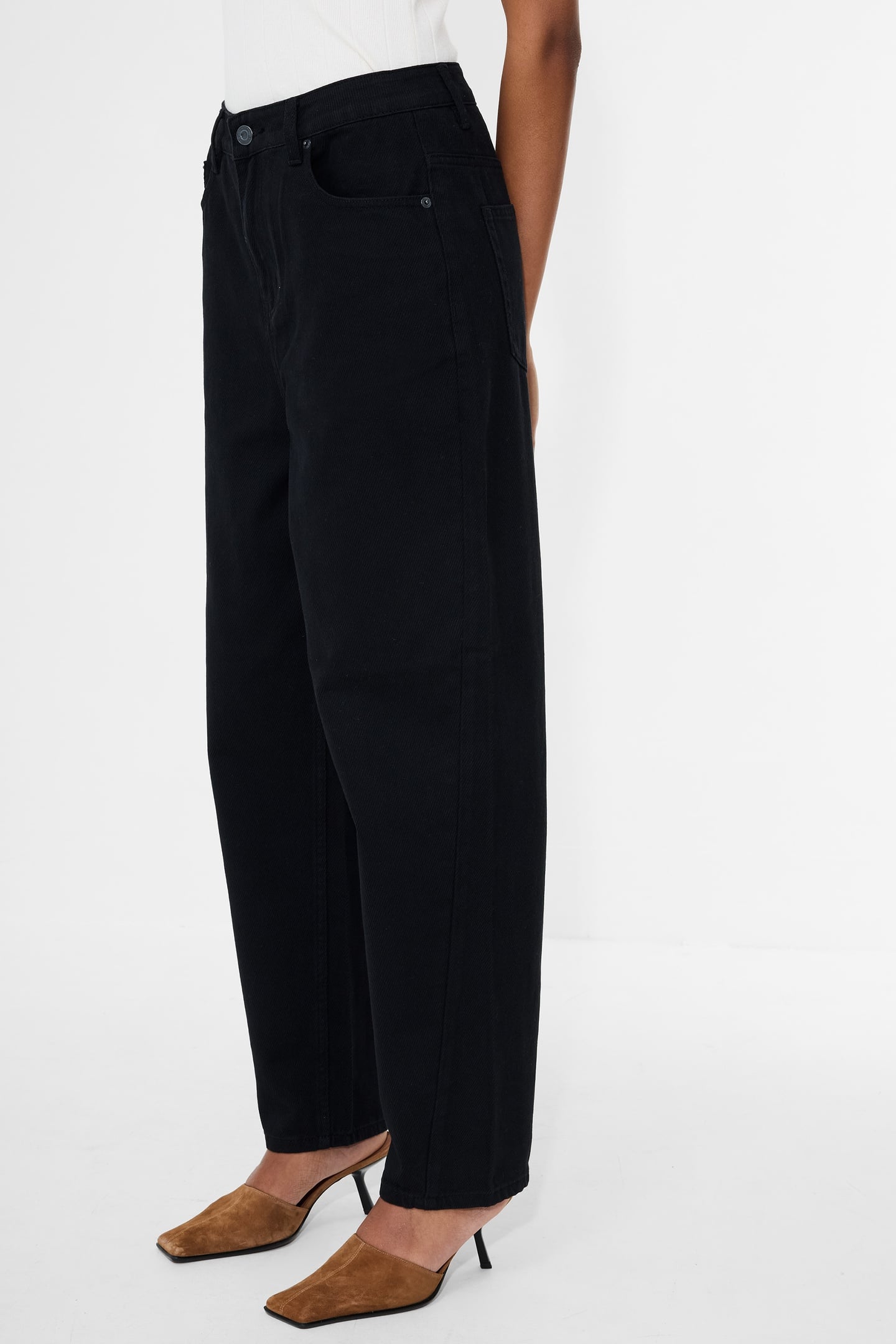 LOREN TWILL BARREL LEG DENIM BLACK 4