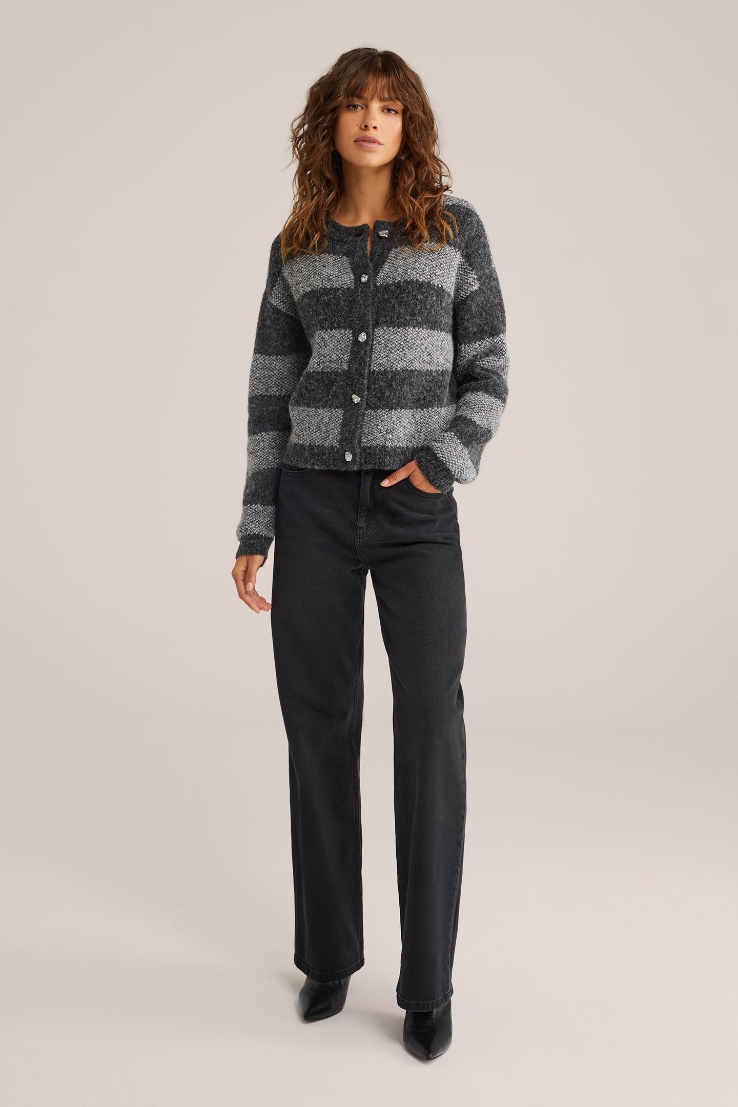 KNITTED CARDIGAN DARK GREY 1