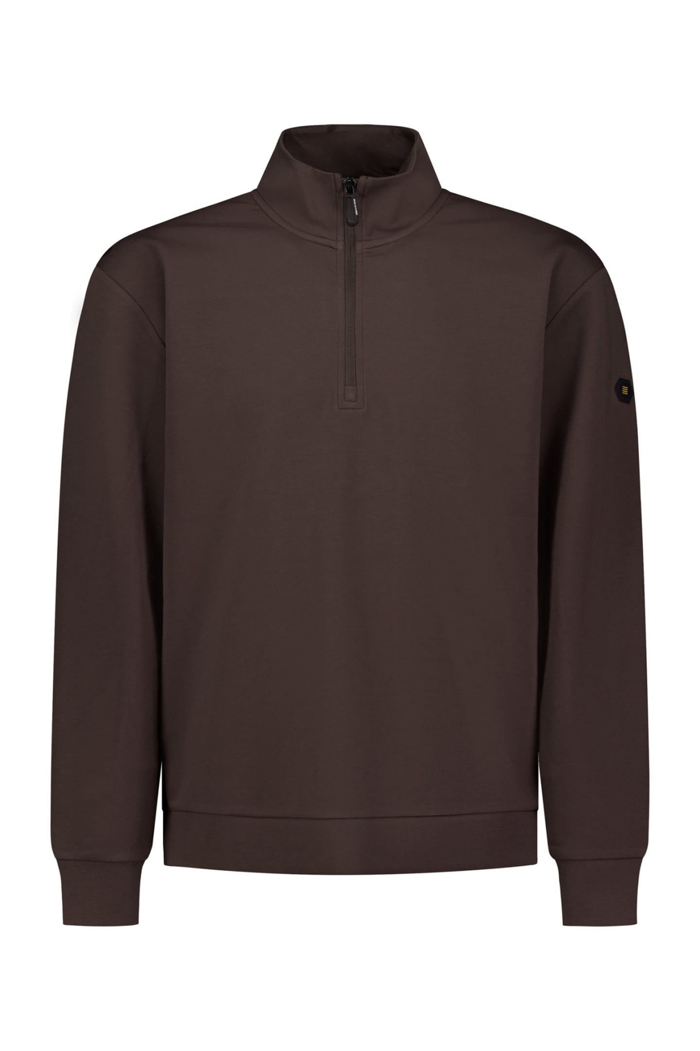 SWEATER HALF ZIP DARK BROWN 4