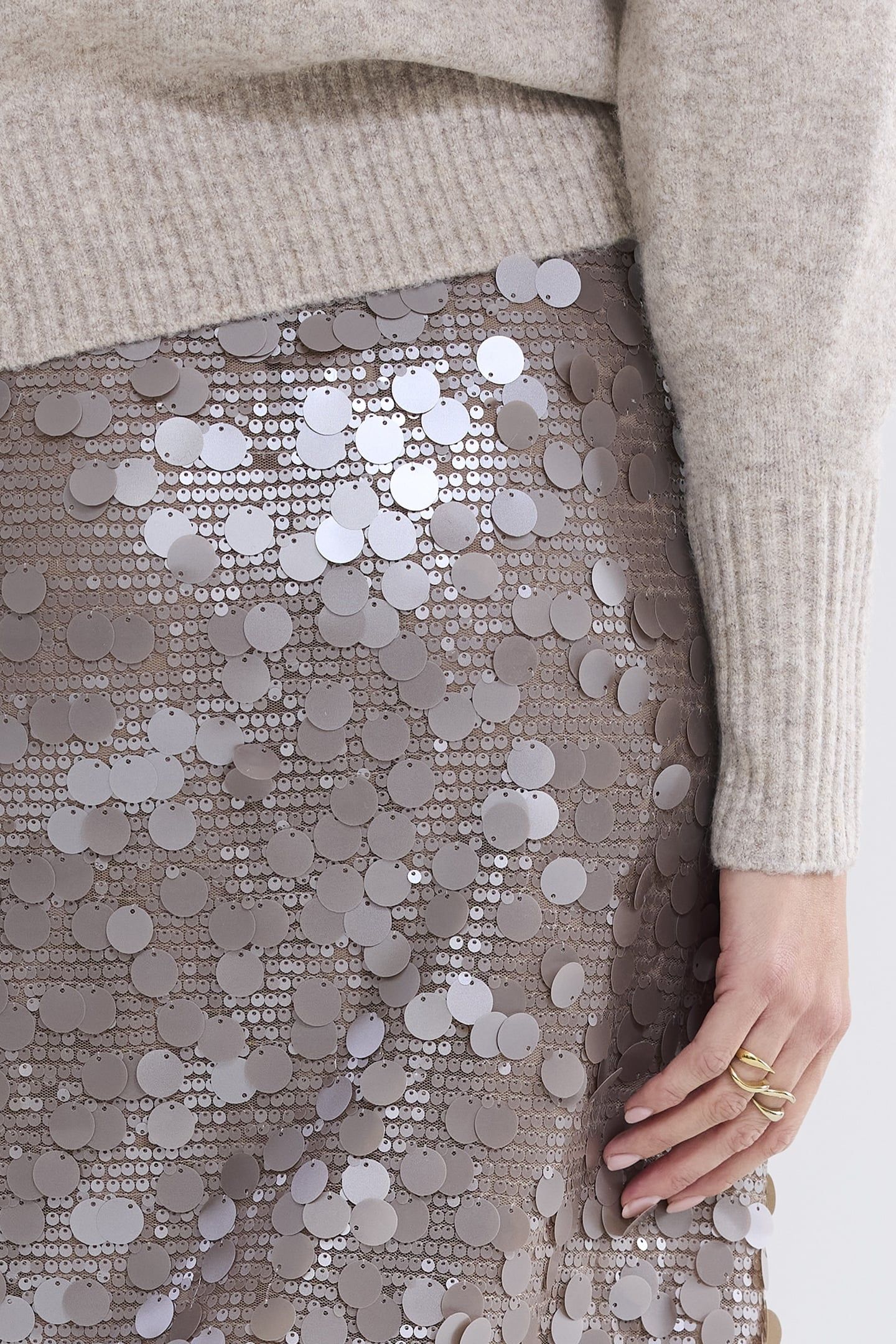 SKIRT DULL BIG SEQUINS CASHMERE 4