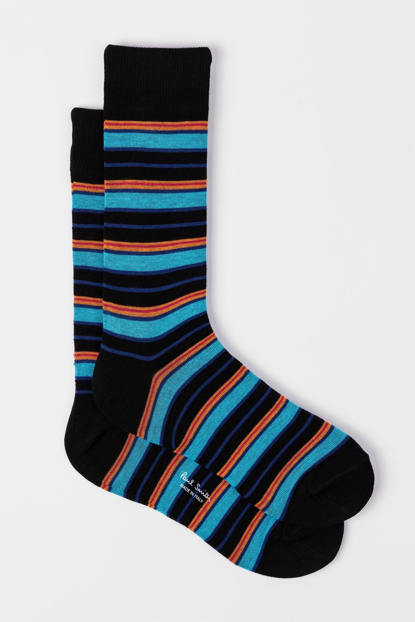 MEN SOCK EMILIO STRIPE BLACK 1