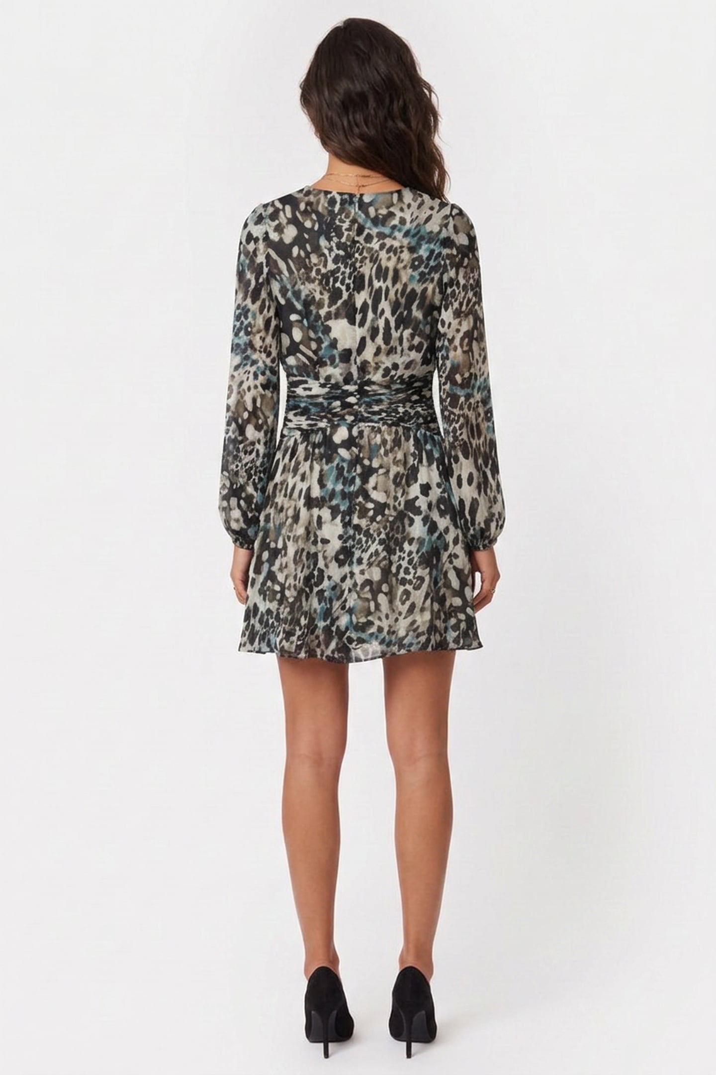 LS ROMINA PLEAT FLAR AQUARELLE LEOPARD PR 2