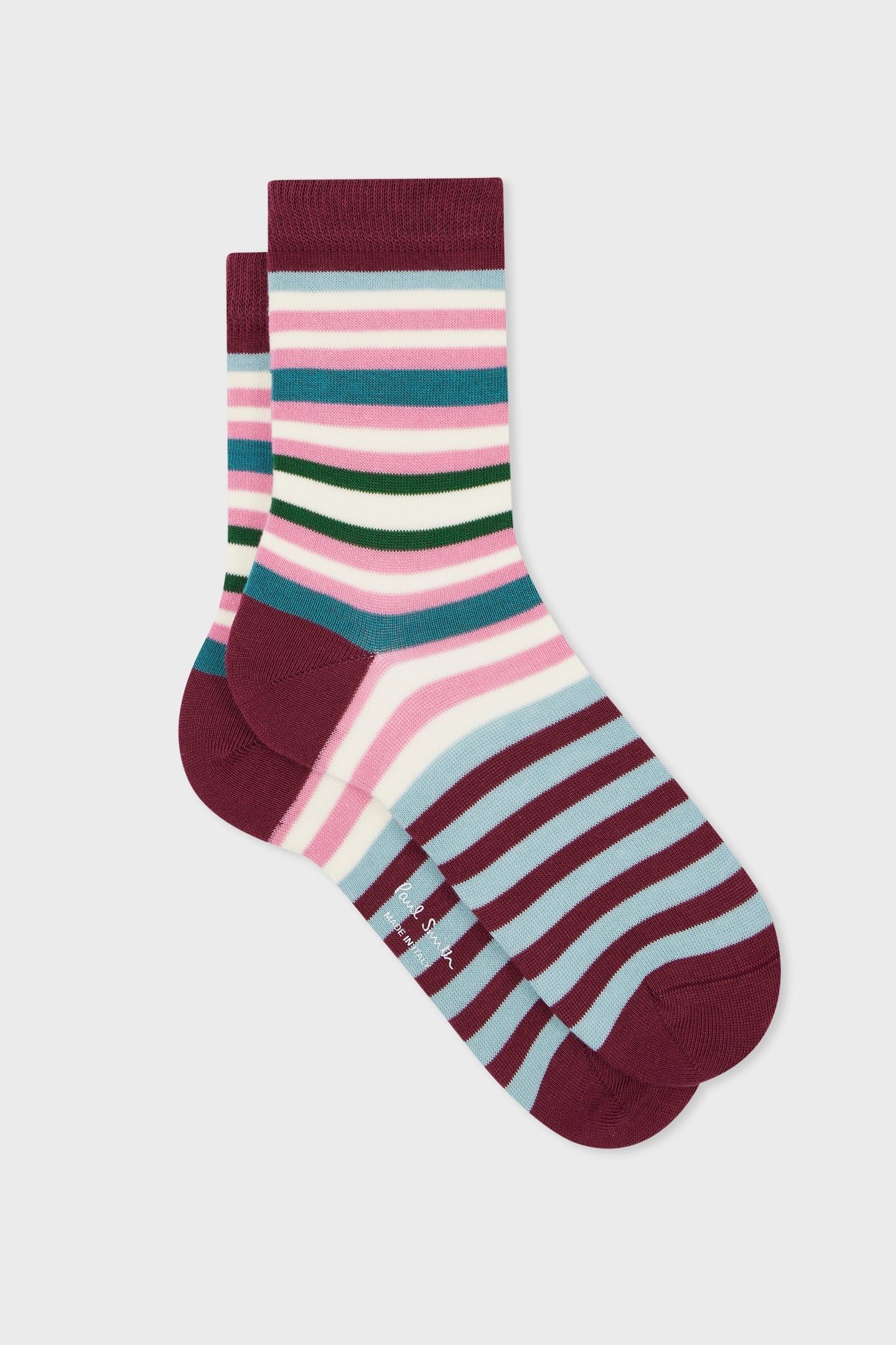 WOMEN SOCK GILLY STRIPE BURGUNDY/ BORDE 1