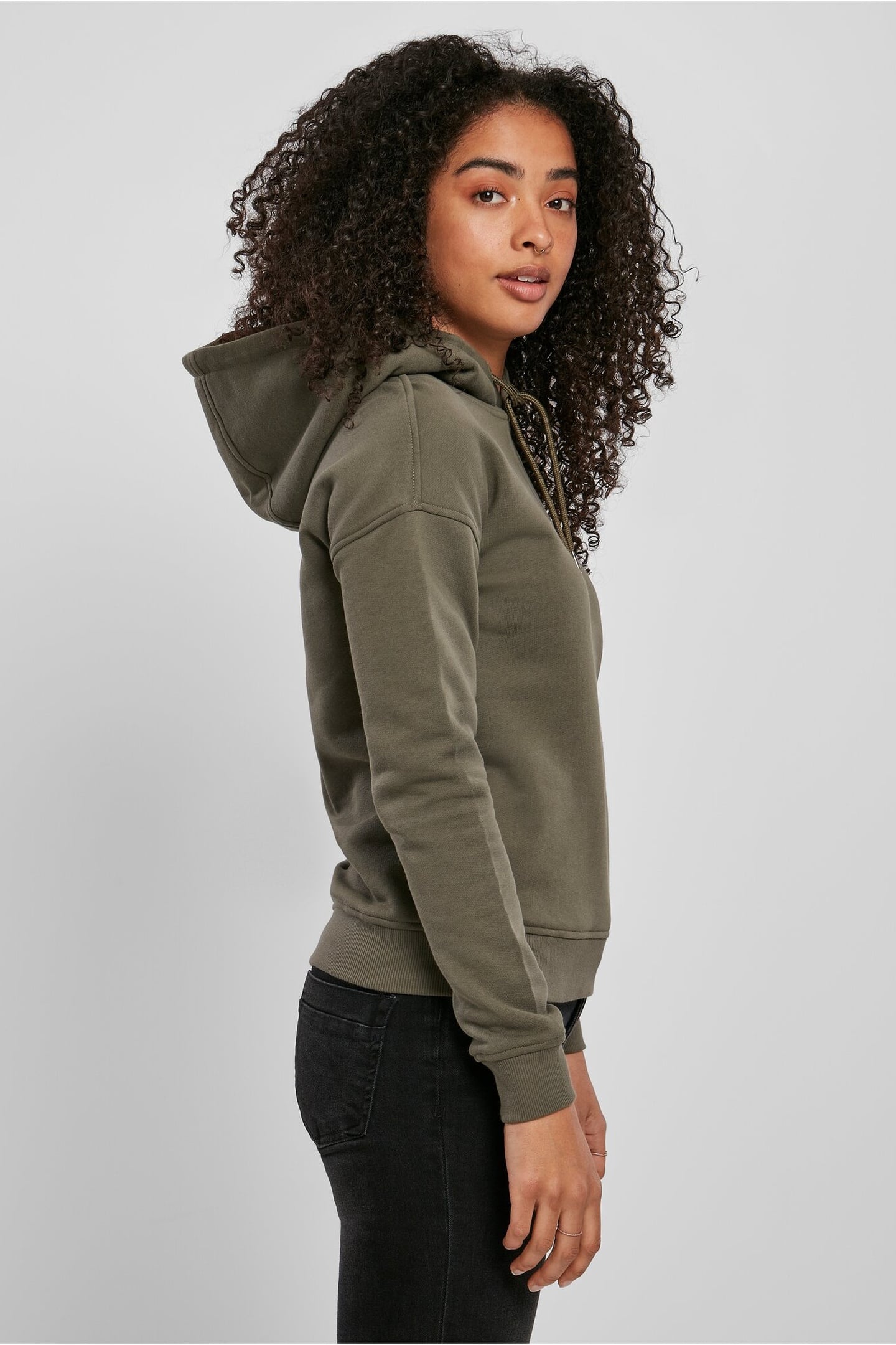 LADIES ESSENTIALS HOODY OLIVE 7