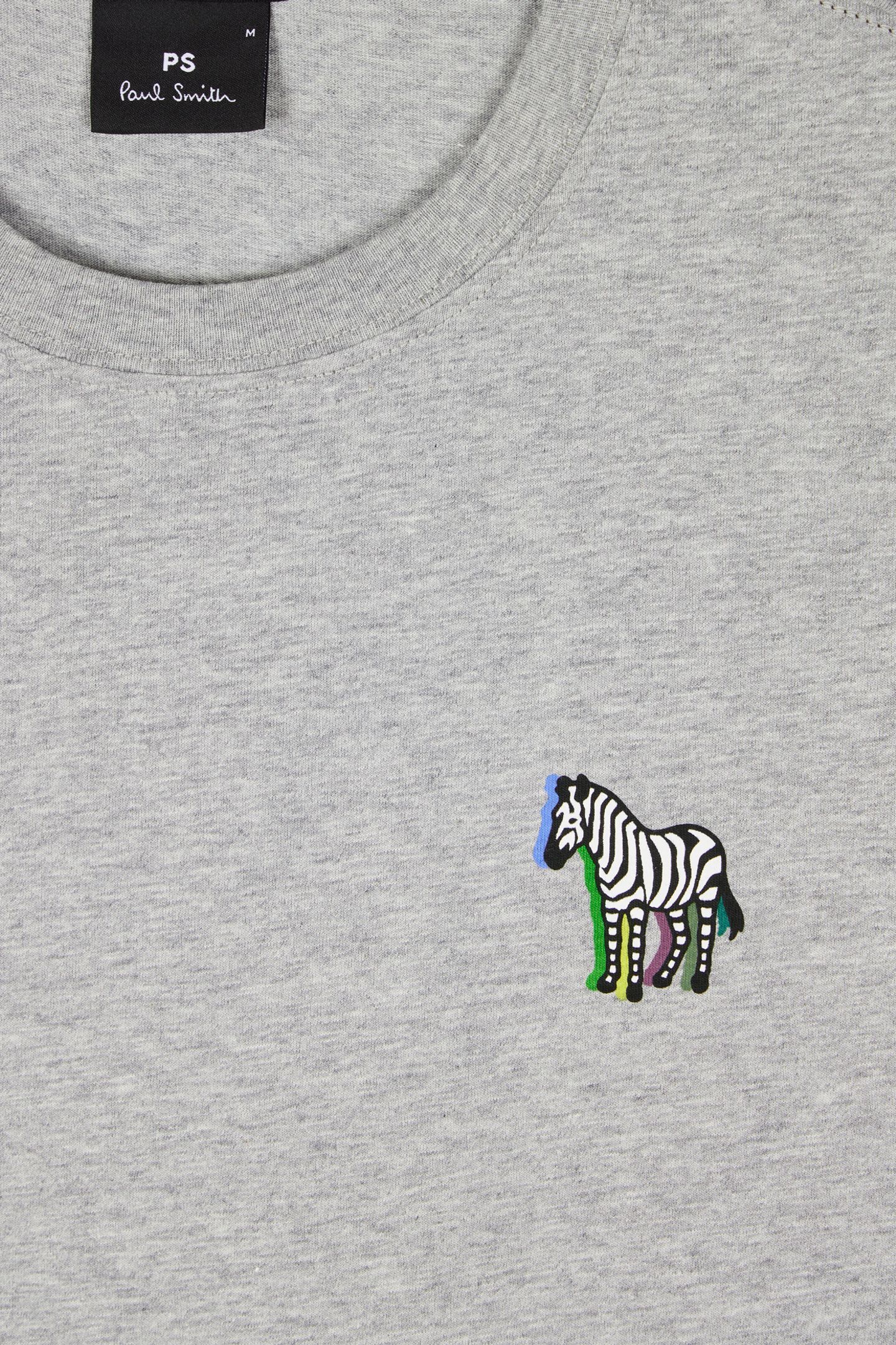 MENS REG FIT SS T SHIRT ZEBRA PUFF GREY MELANGE 6