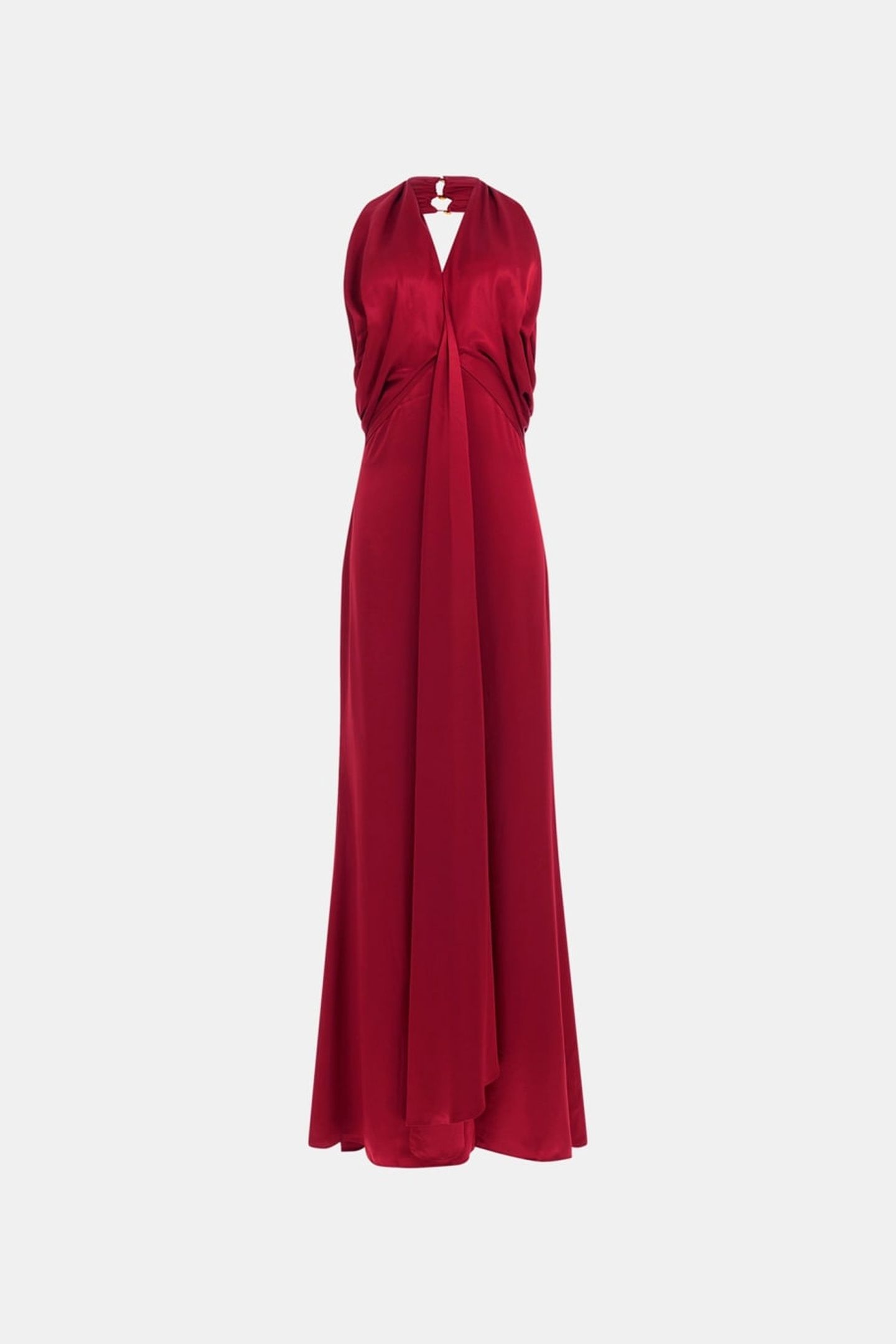 ARETHA HALTER KNOT L DARK JAM RED 3