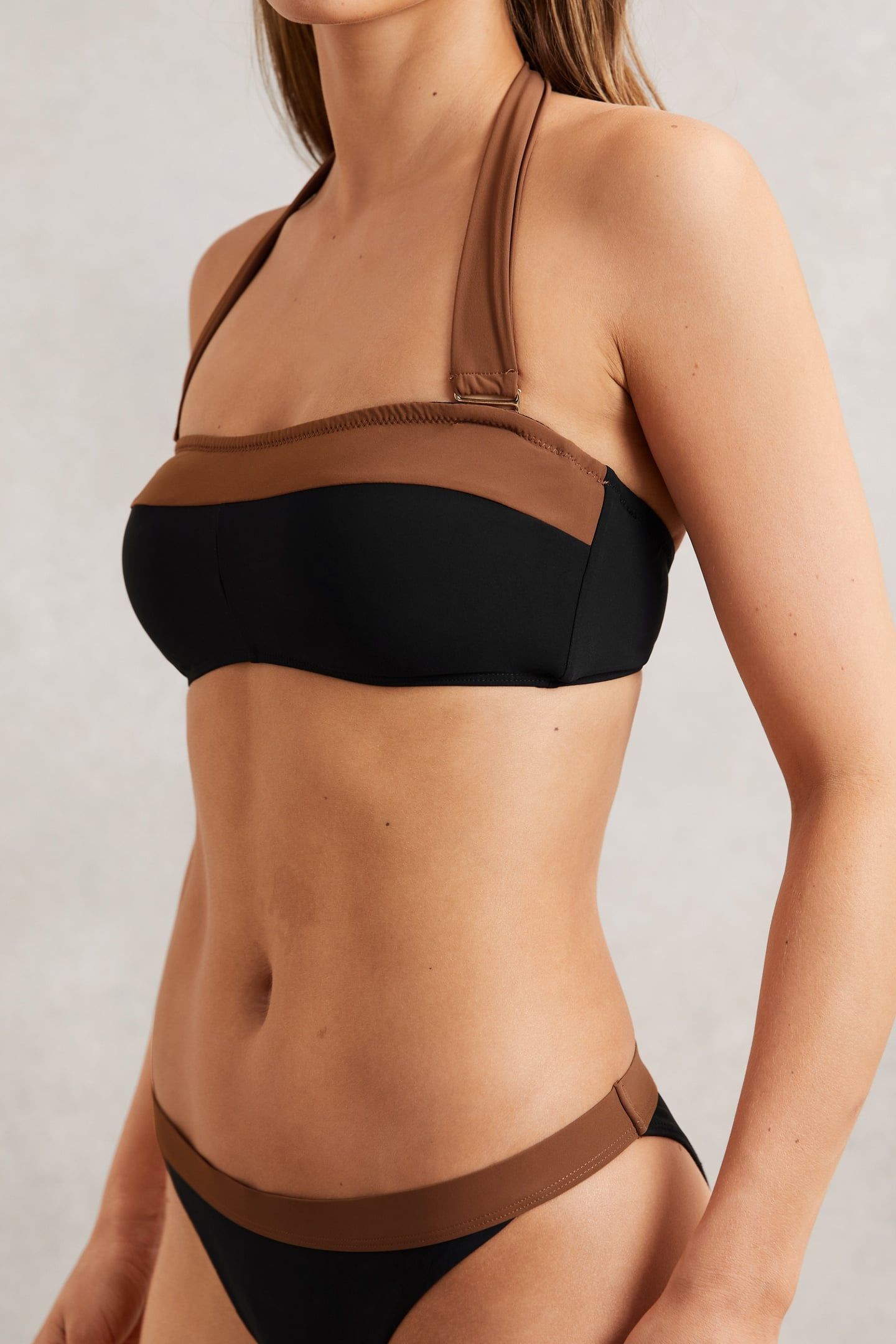 CONTRAST TRIM BIKINI BOTTOM BLACK/TAN 5