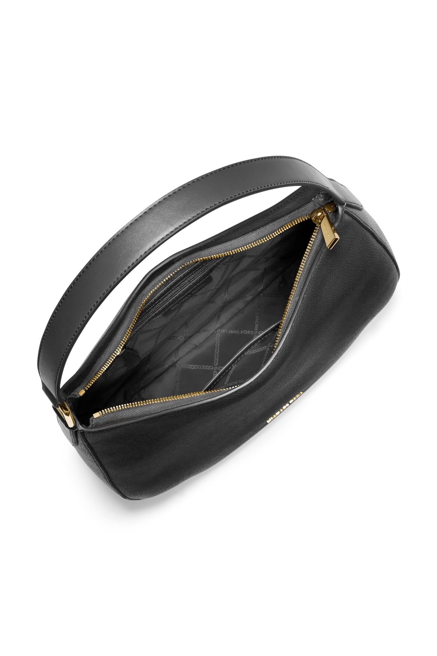 LARGE TOP ZIP HOBO SHOULDER BLACK 4