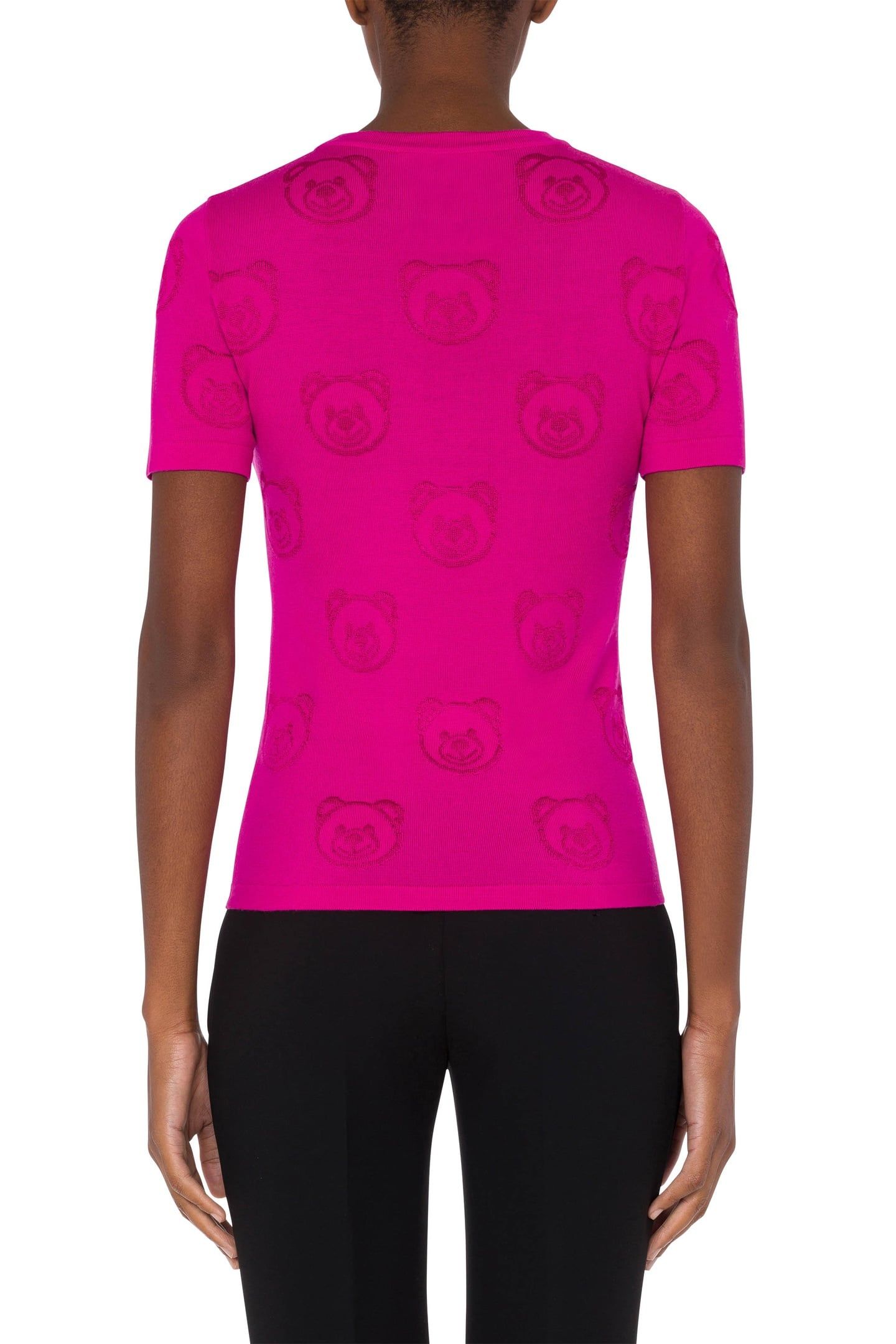 ALLOVER TEDDY BEAR KNIT TOP FUCSIA 2