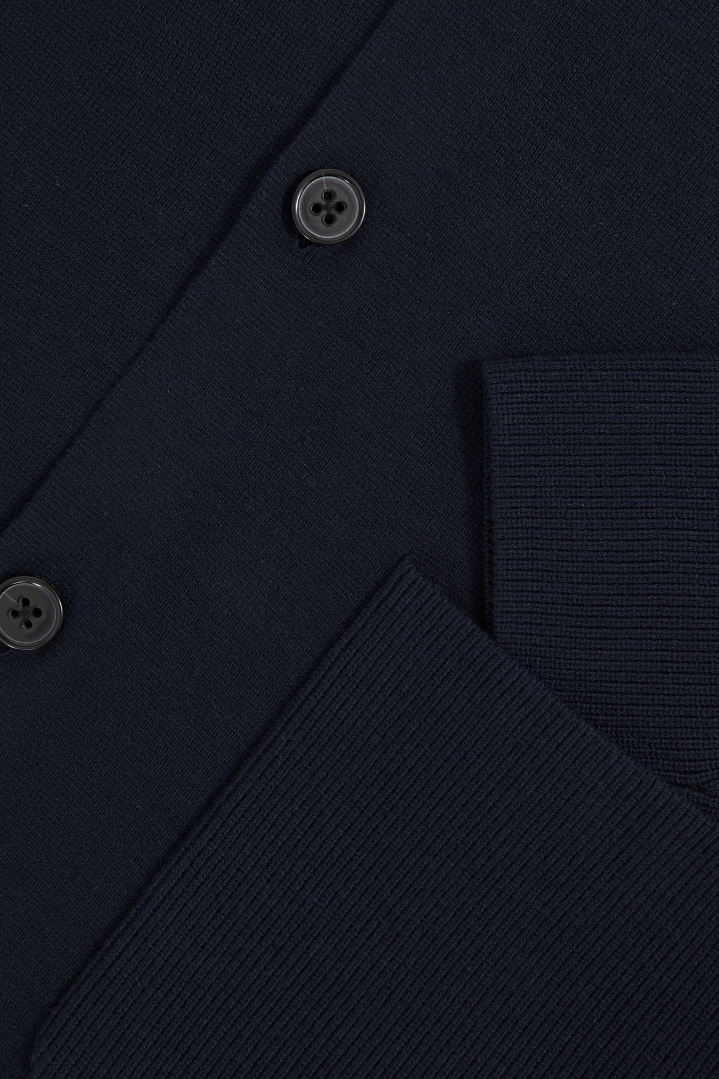 LS BUTTON THROUGH RIBBED SLEEVE SHIRT NAVY BLUE 6