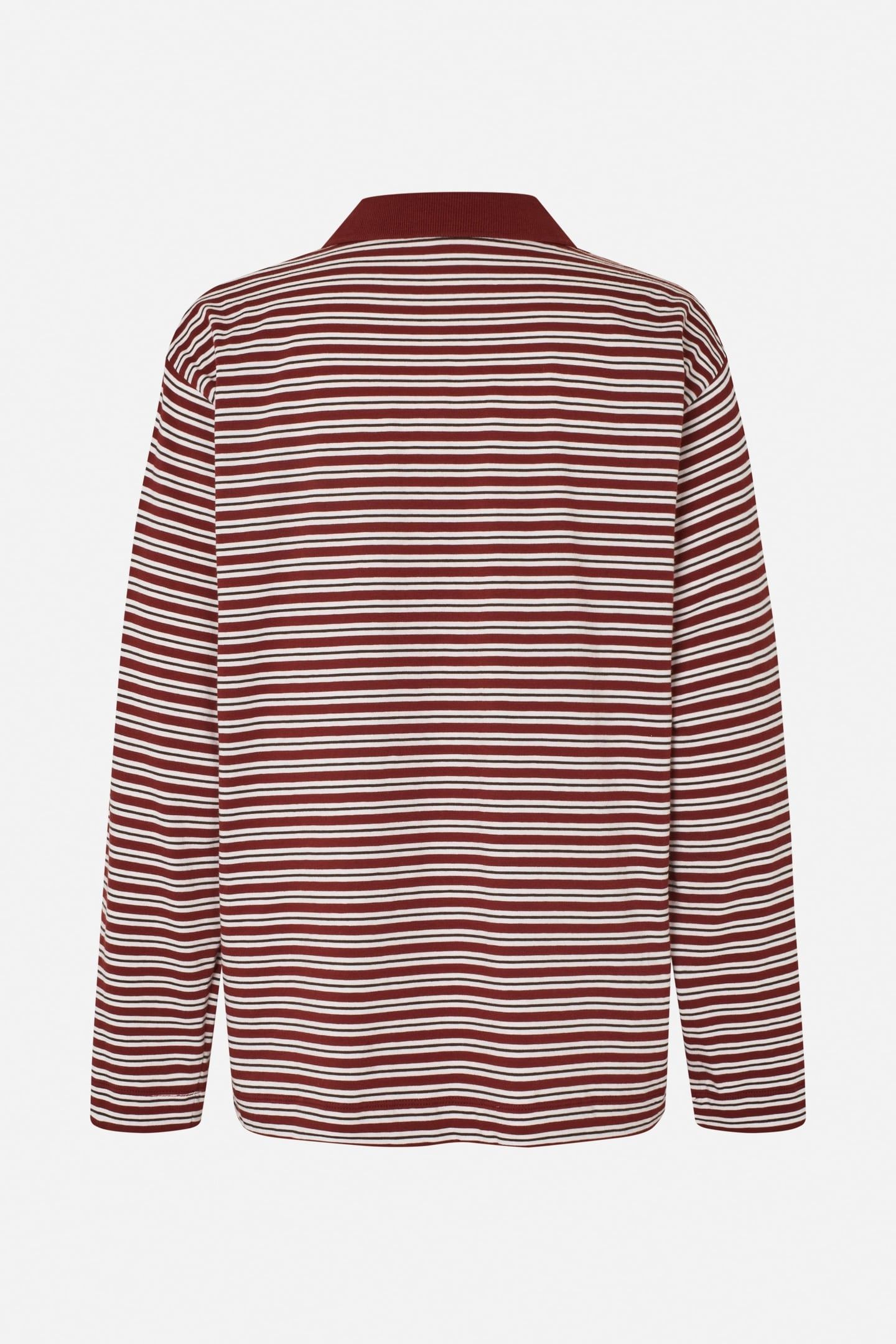JEANNI T-SHIRT BORDEAUX POLO STRIPE 5