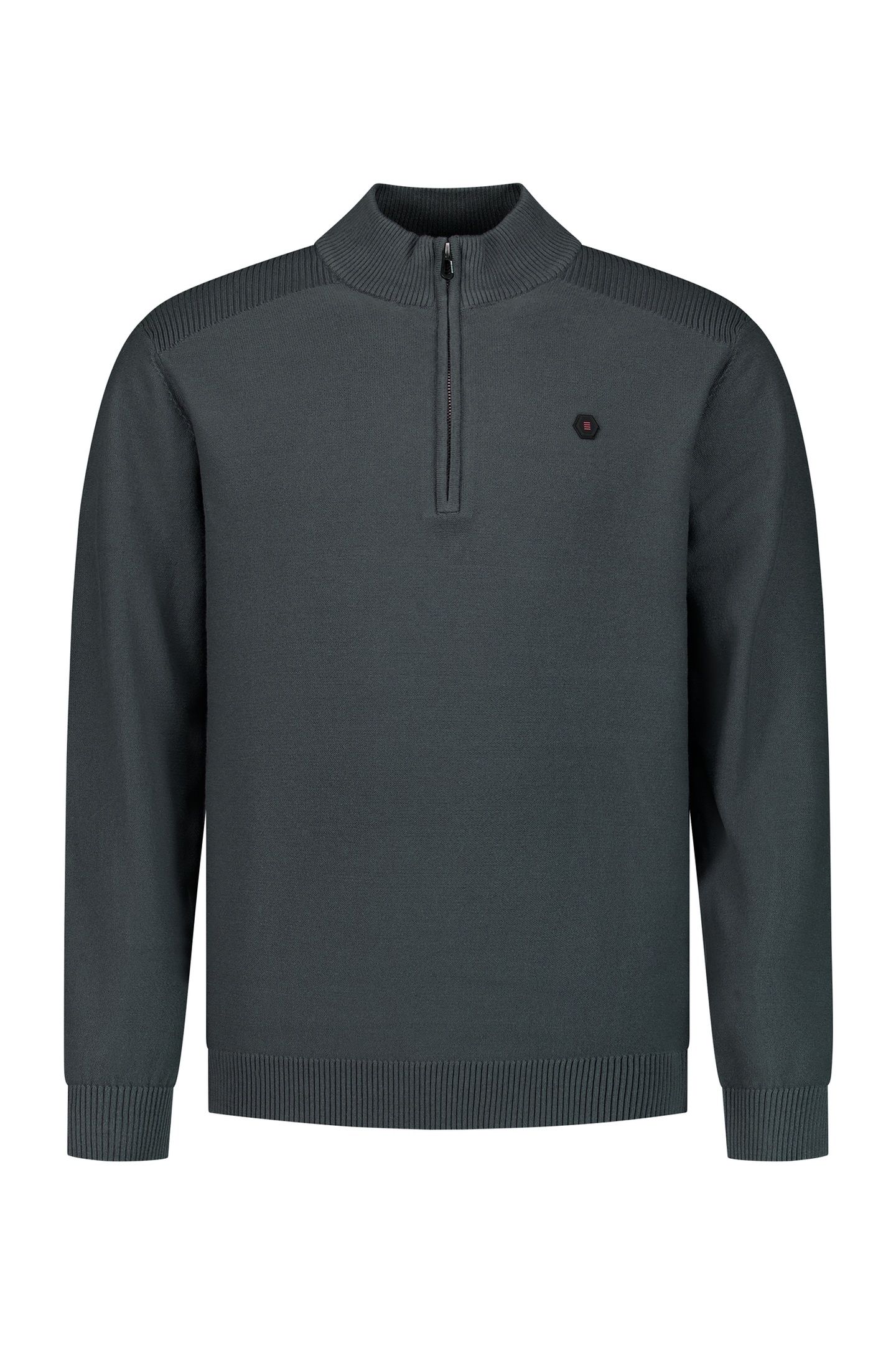 PULLOVER HALF ZIP SHOULDER DETAIL DARK STEEL 2
