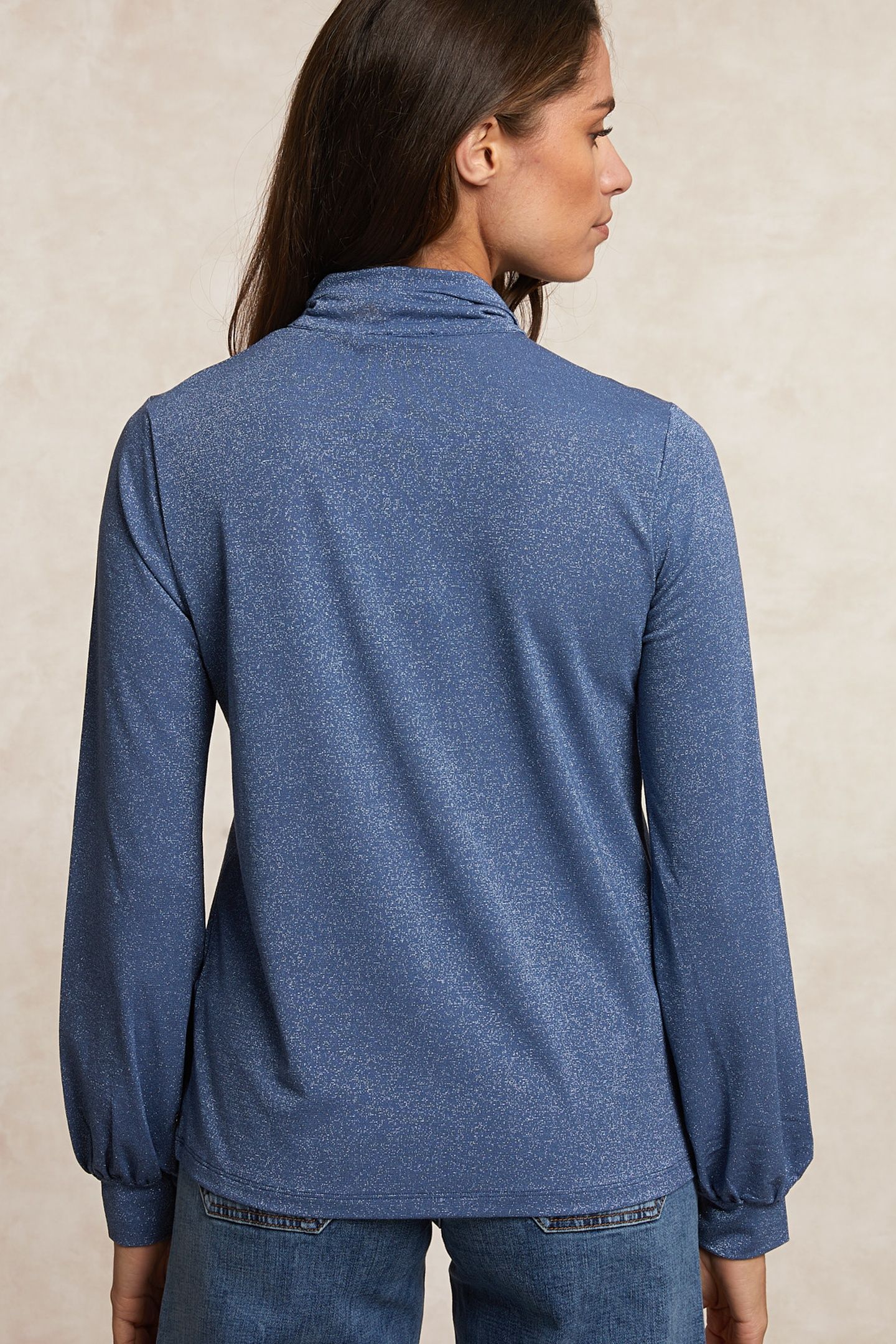 FANCY LUREX T-SHIRT WITH BOW BLUE 2