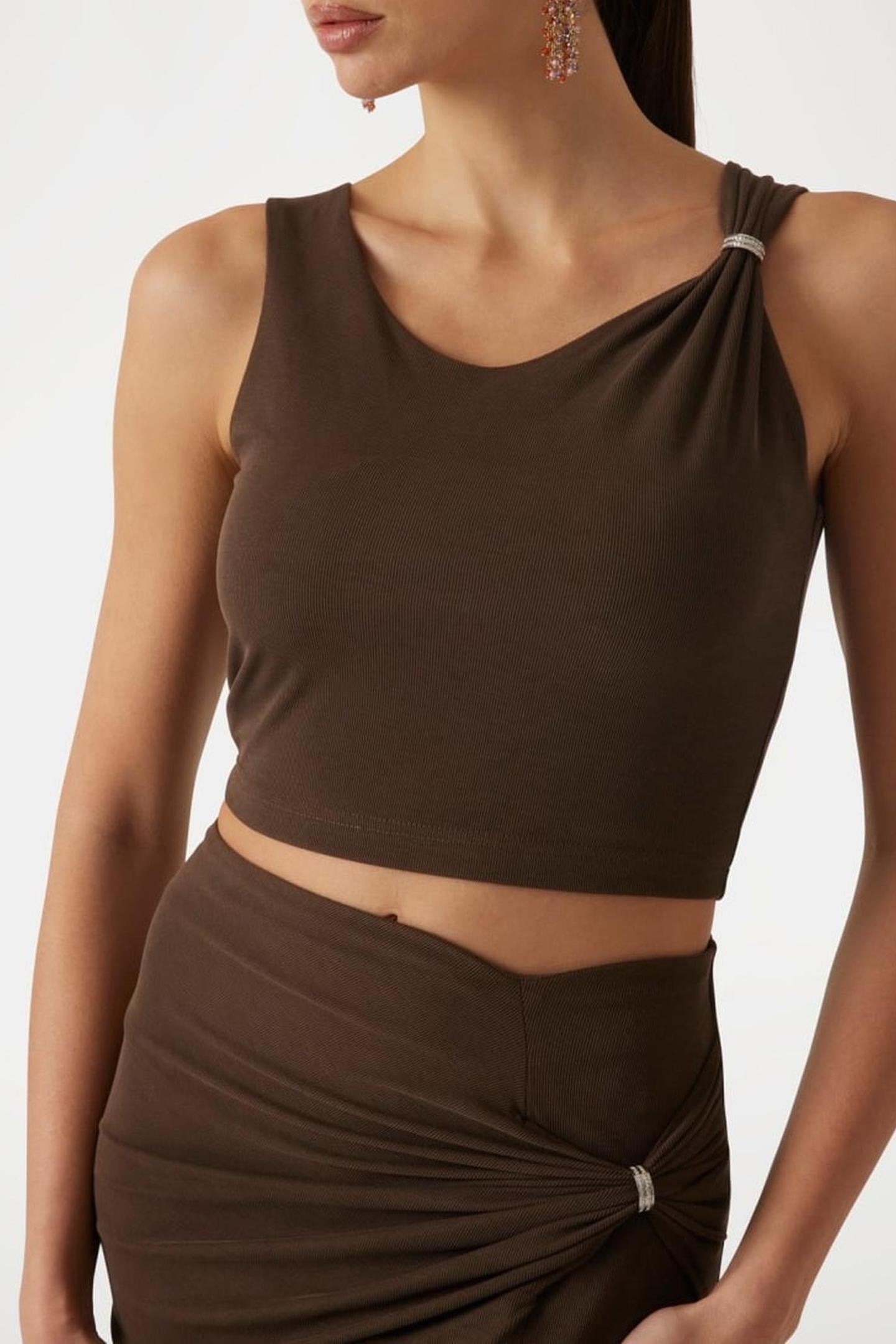 AIMEE SS JEWEL DRAP ESPRESSO BROWN 6
