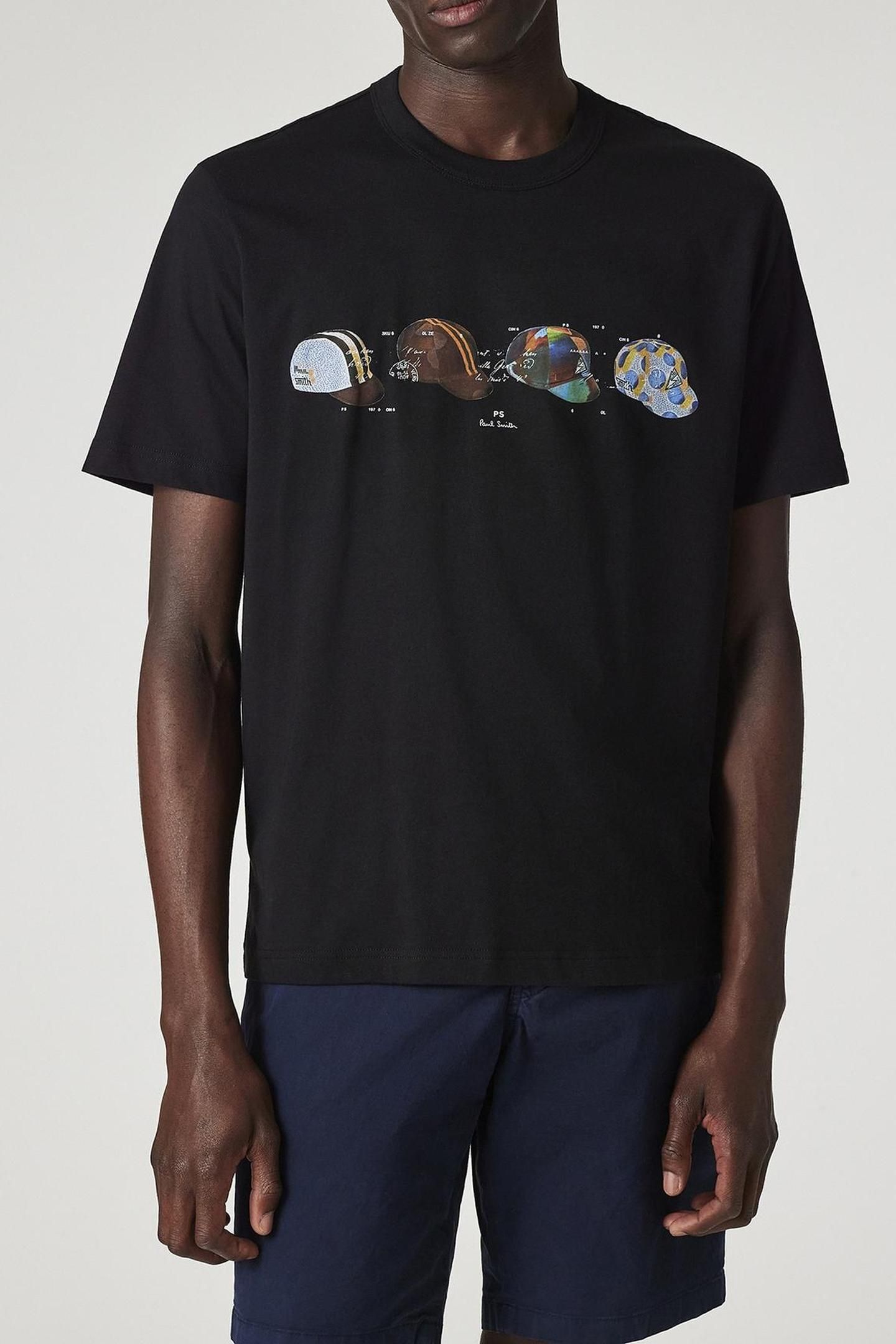 MENS SS TSHIRT CYCLING CAPS BLACK 1