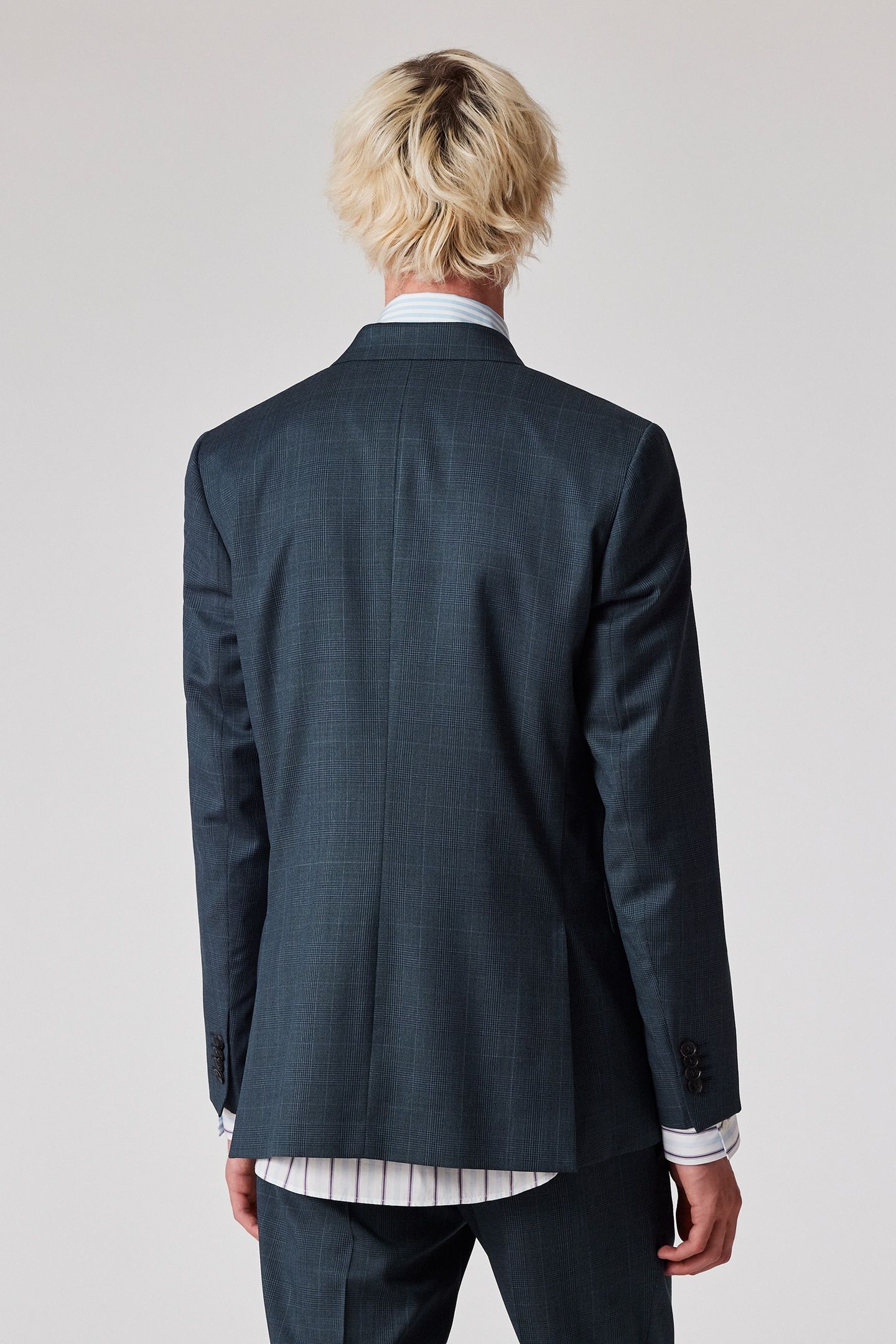 MENS TAILORED FIT 2 BUTTON JACKET PETROL GREEN 2