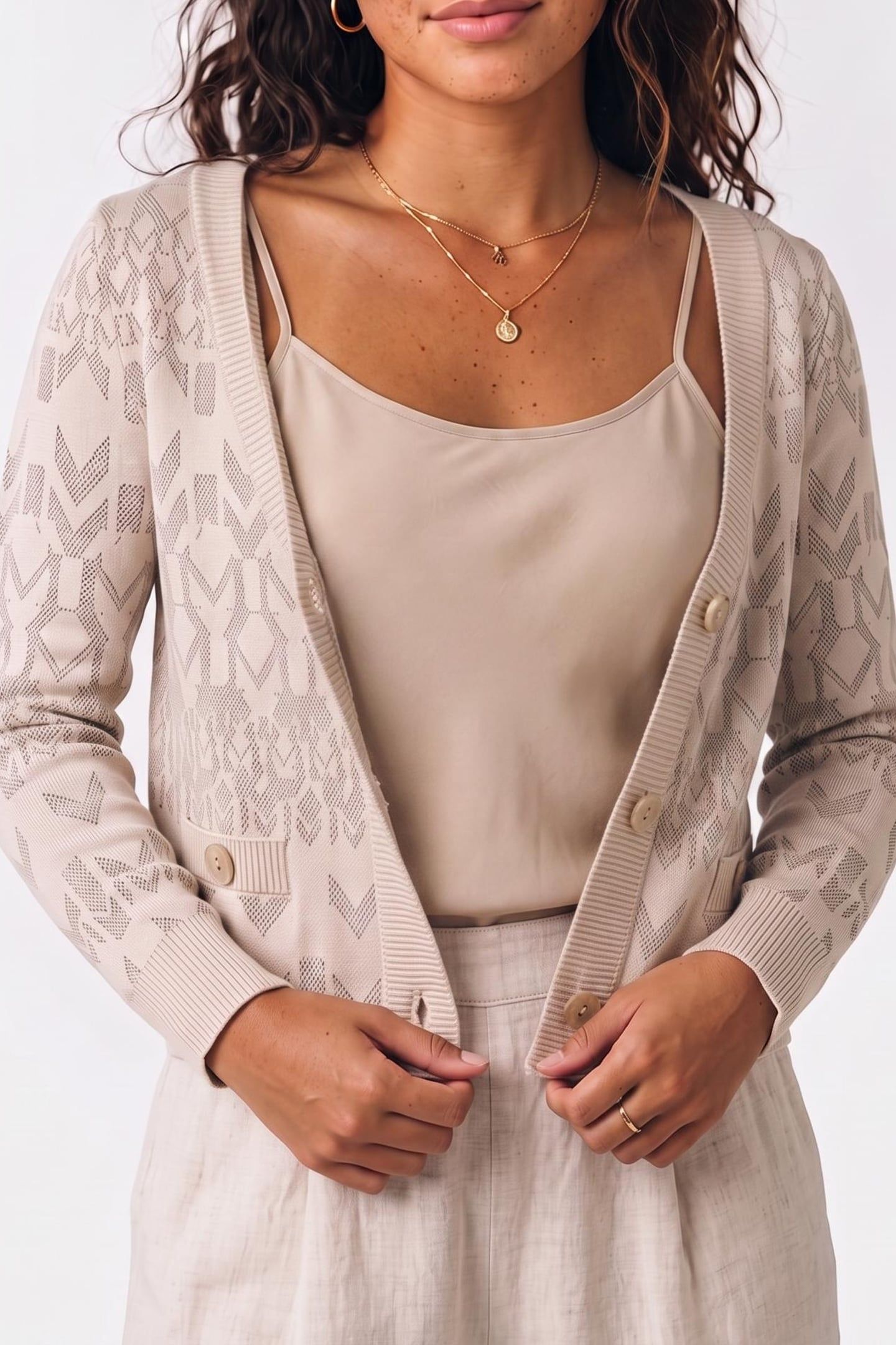 BILLIE MONOGRAM CARD GEOM M BUFF TAUPE /D 4