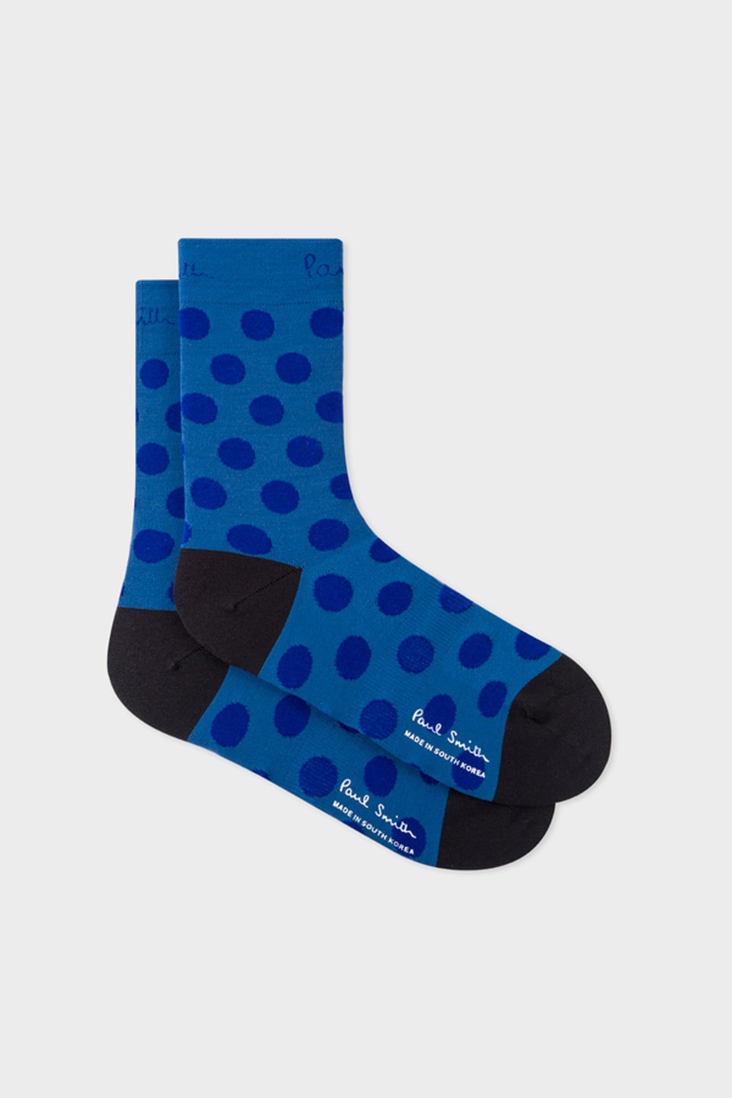 MEN CYCLE SOCK POLKA LONG LEG NAVY 2