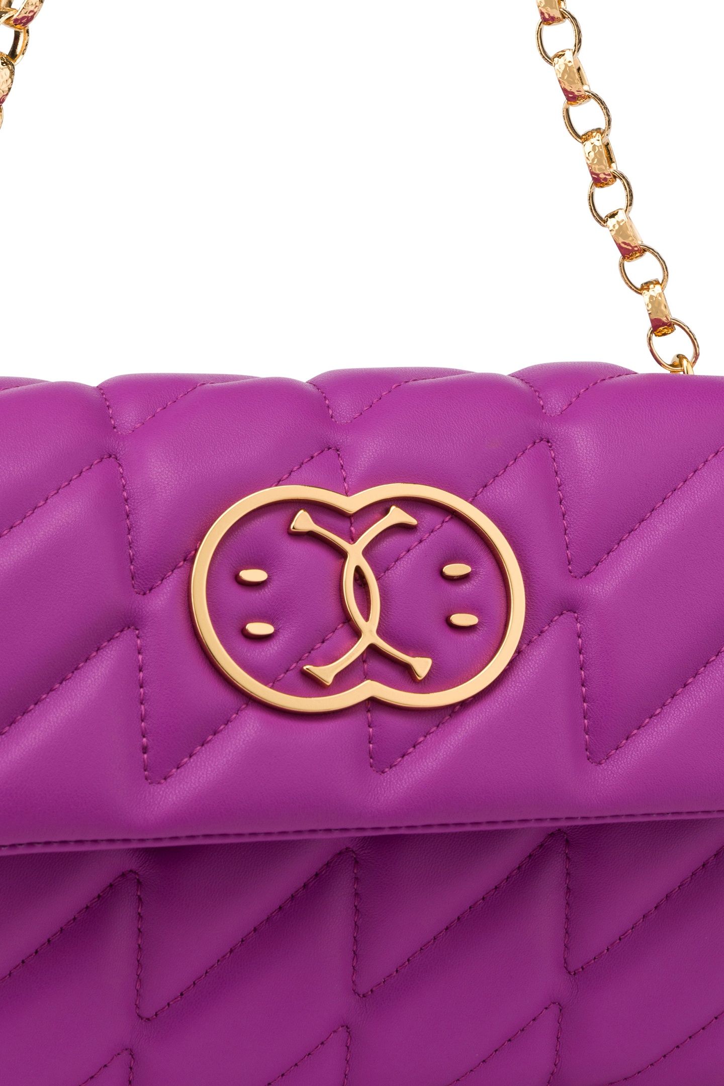 DOUBLE SMILEY® QUILTED SHOULDER BAG PURPLE 4