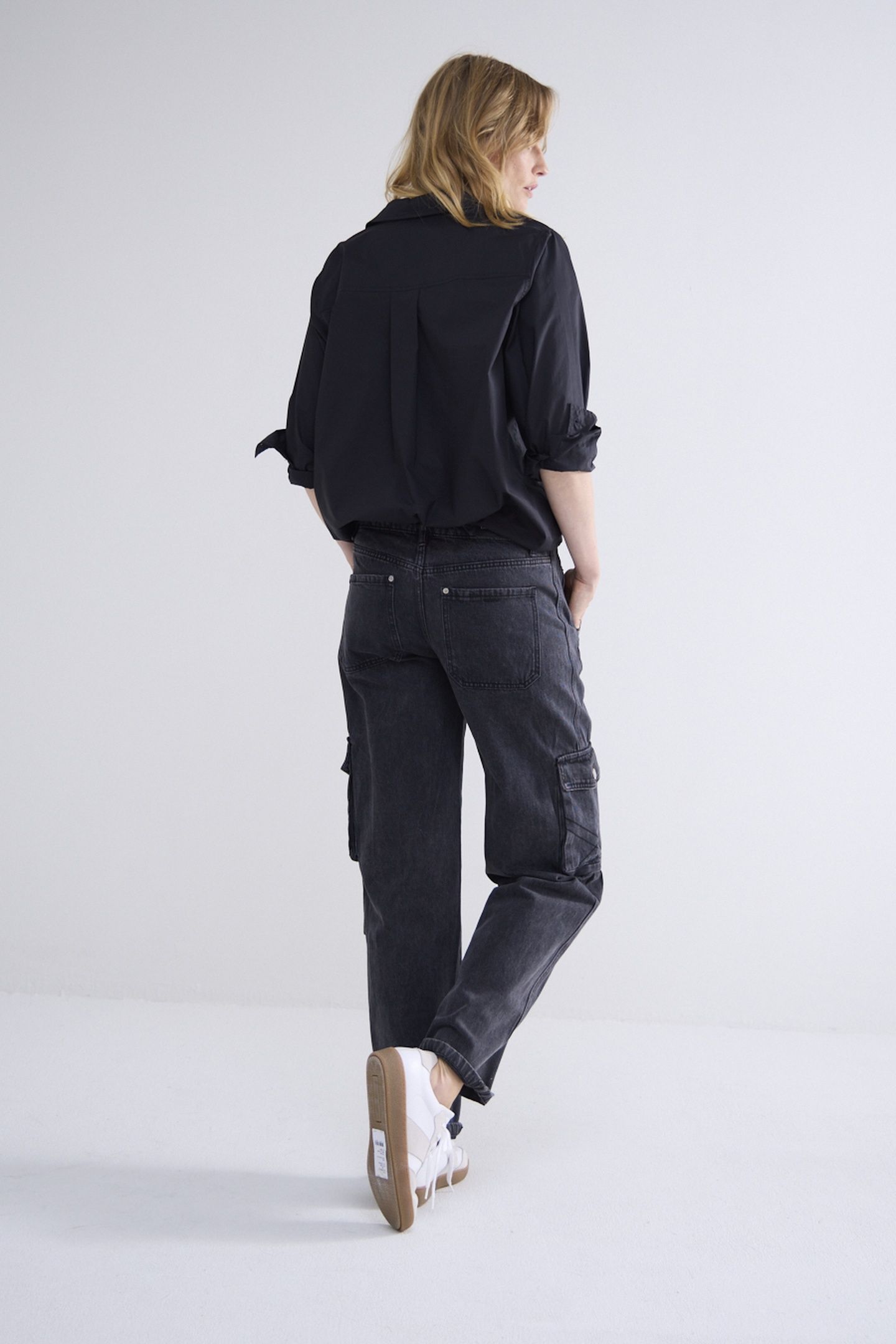CARGO JEANS BAGGY BLACK COTTON JEANS BLACK DENIM 2