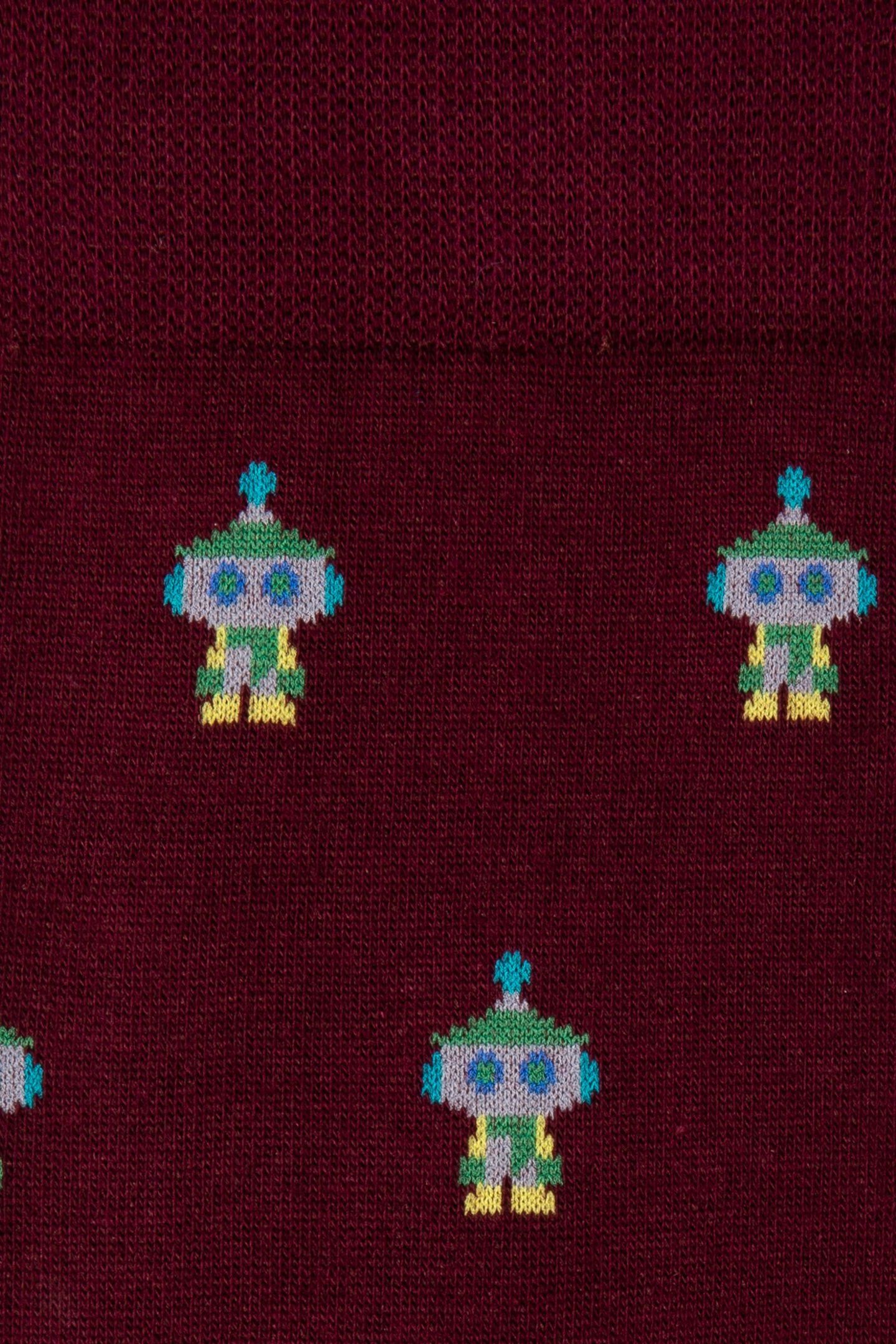 MEN SOCK YEN ROBOTS BURGUNDY/ BORDE 3