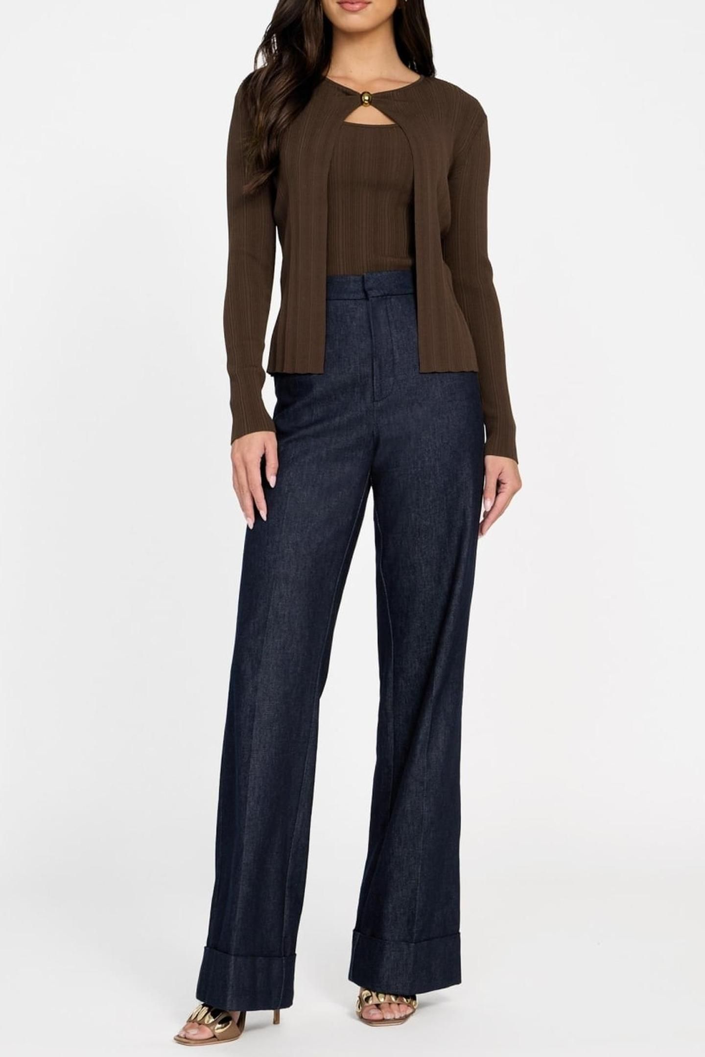 KATHLEEN RIBBED TWIN RICH BROWN 1