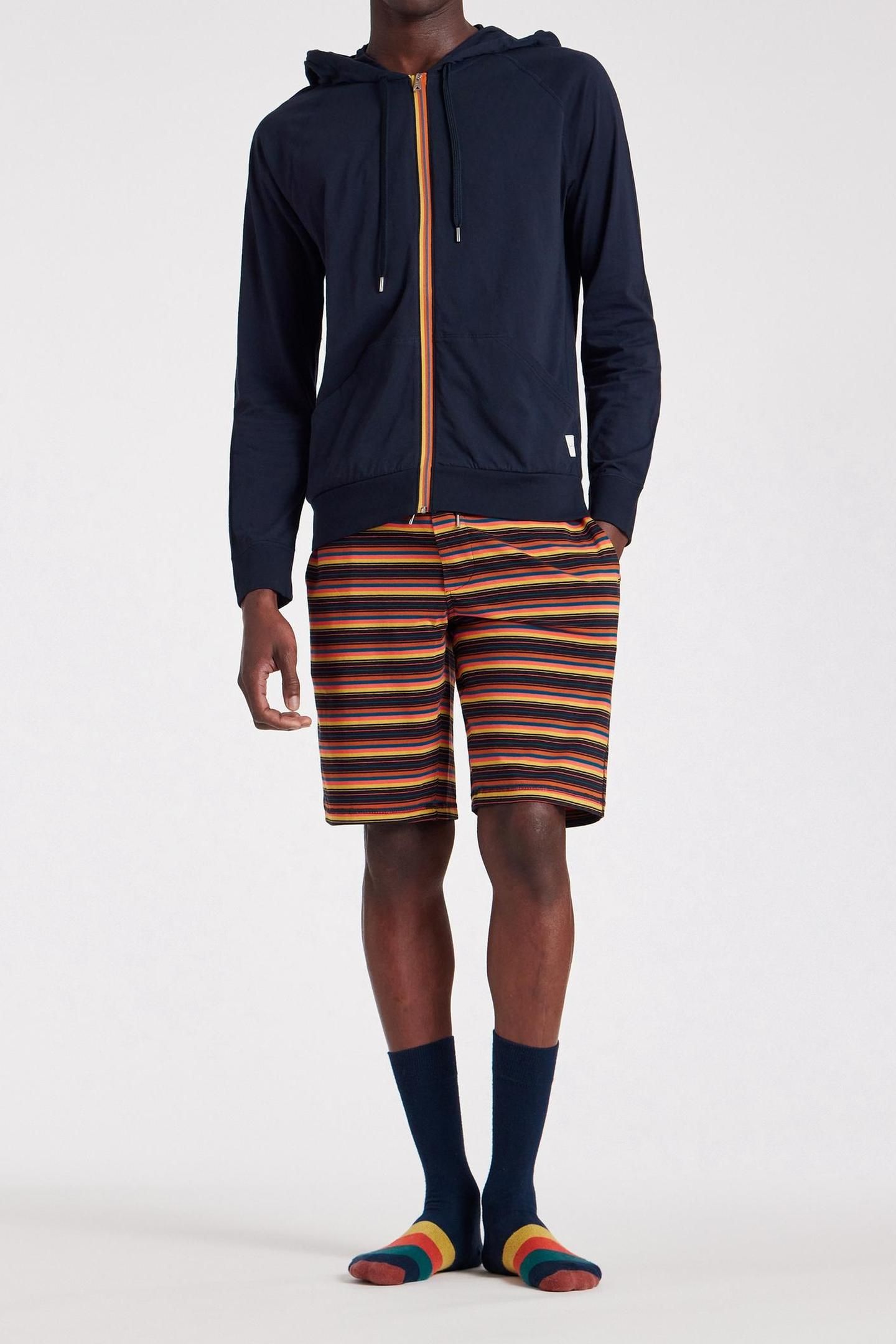 MEN ZIP HOODIE TAPE INKY BLUE 2