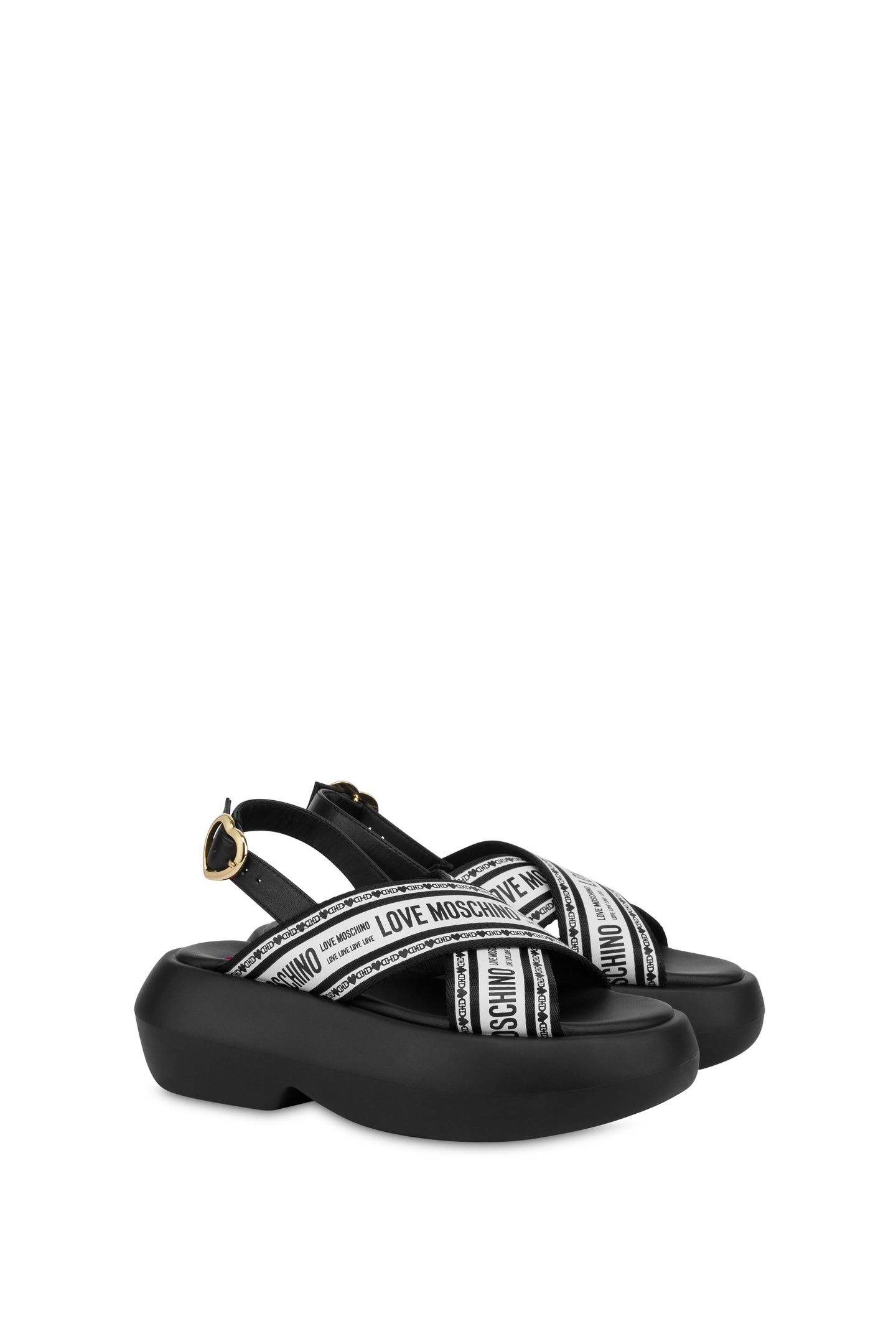 CROSSED SANDALS WITH CHUNKY SOLE BLACK 2