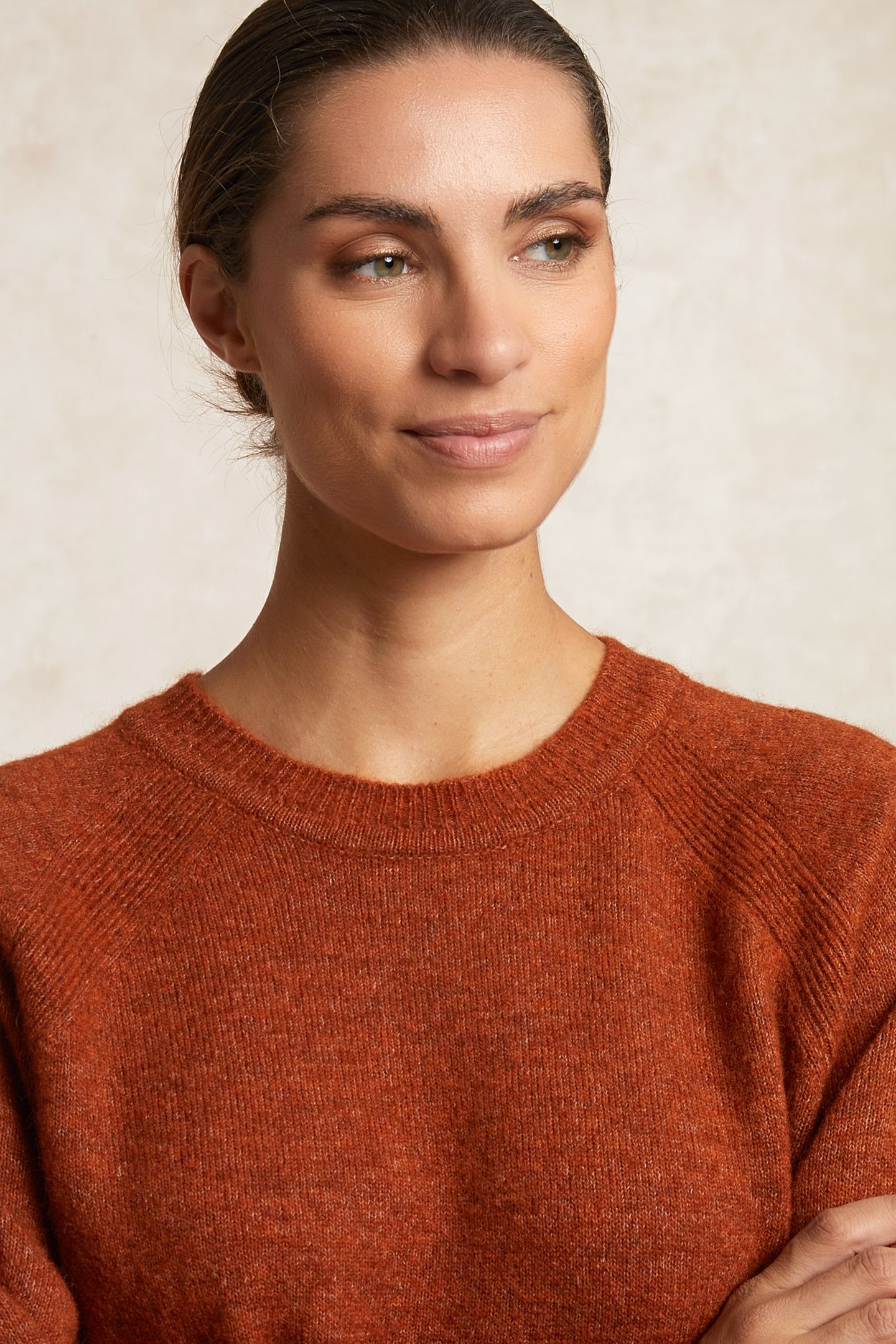 UNI CREW NECK SWEATER ORANGE 4
