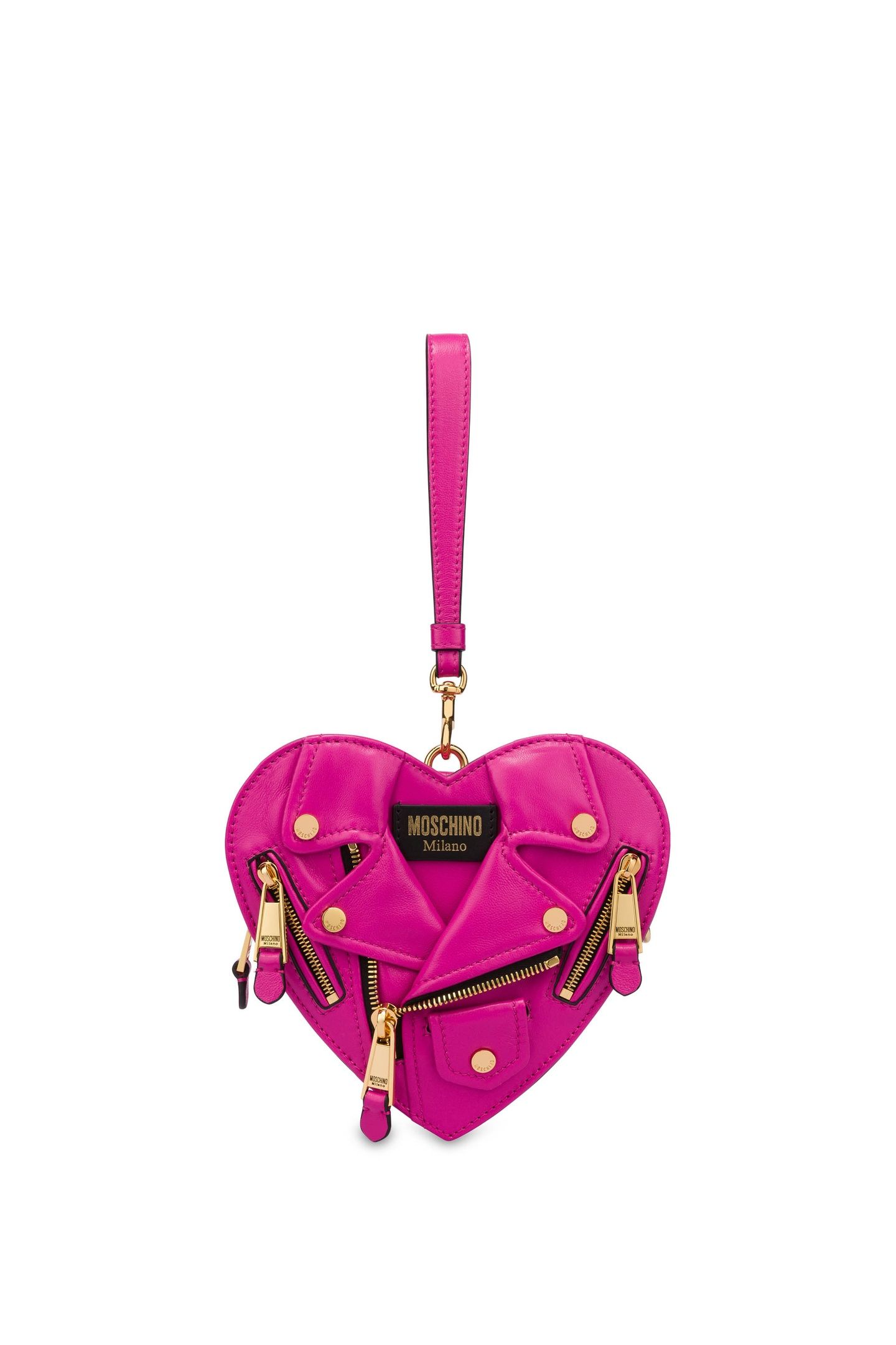 HEART BIKER BAG IN NAPPA LEATHER FUCSIA 1