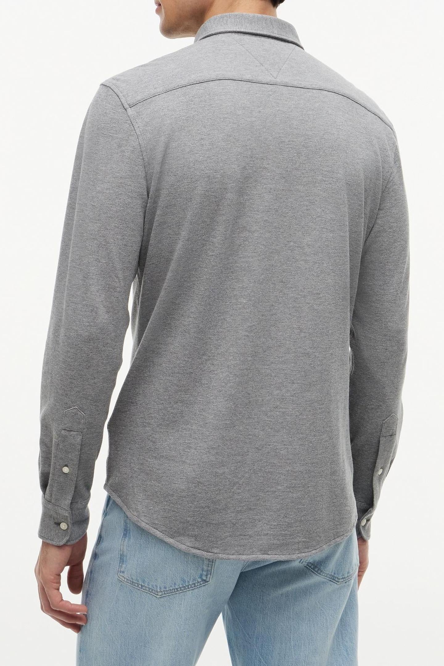 KNIT PIQUE SHIRT MEDIUM GREY HEATHER 3