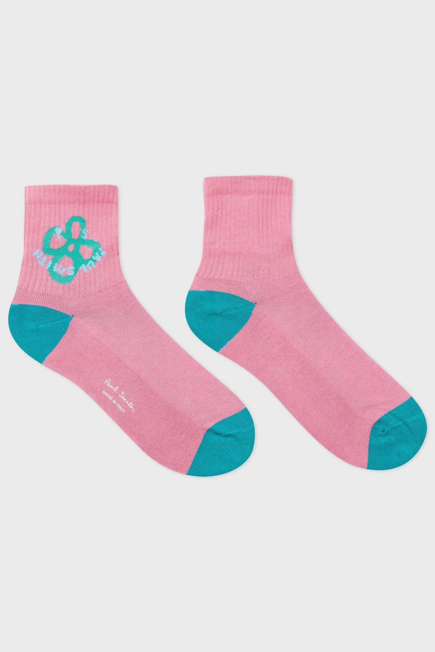 WOMEN SOCK HAPPY FLOWER PINK 1