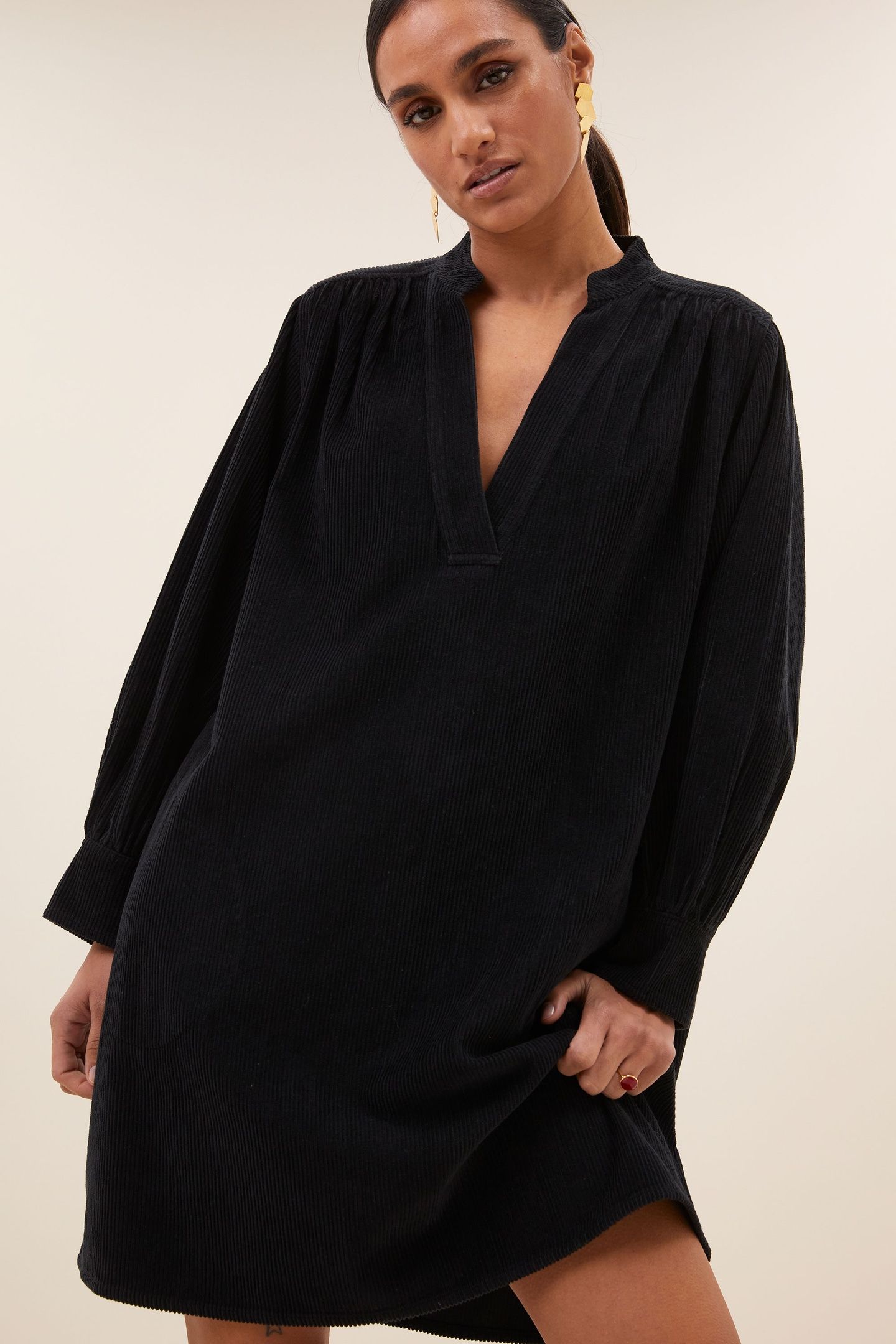 JINA CORD DRESS MIDNIGHT 4