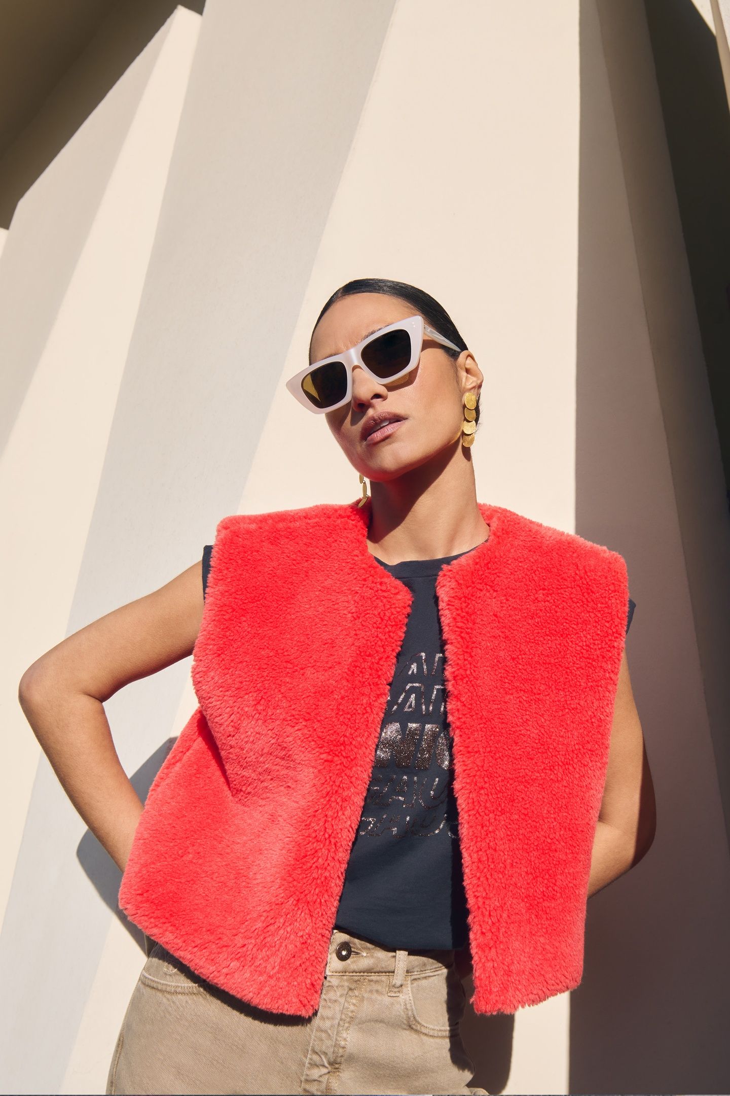 WOLLY RED GILET POPPY RED 6