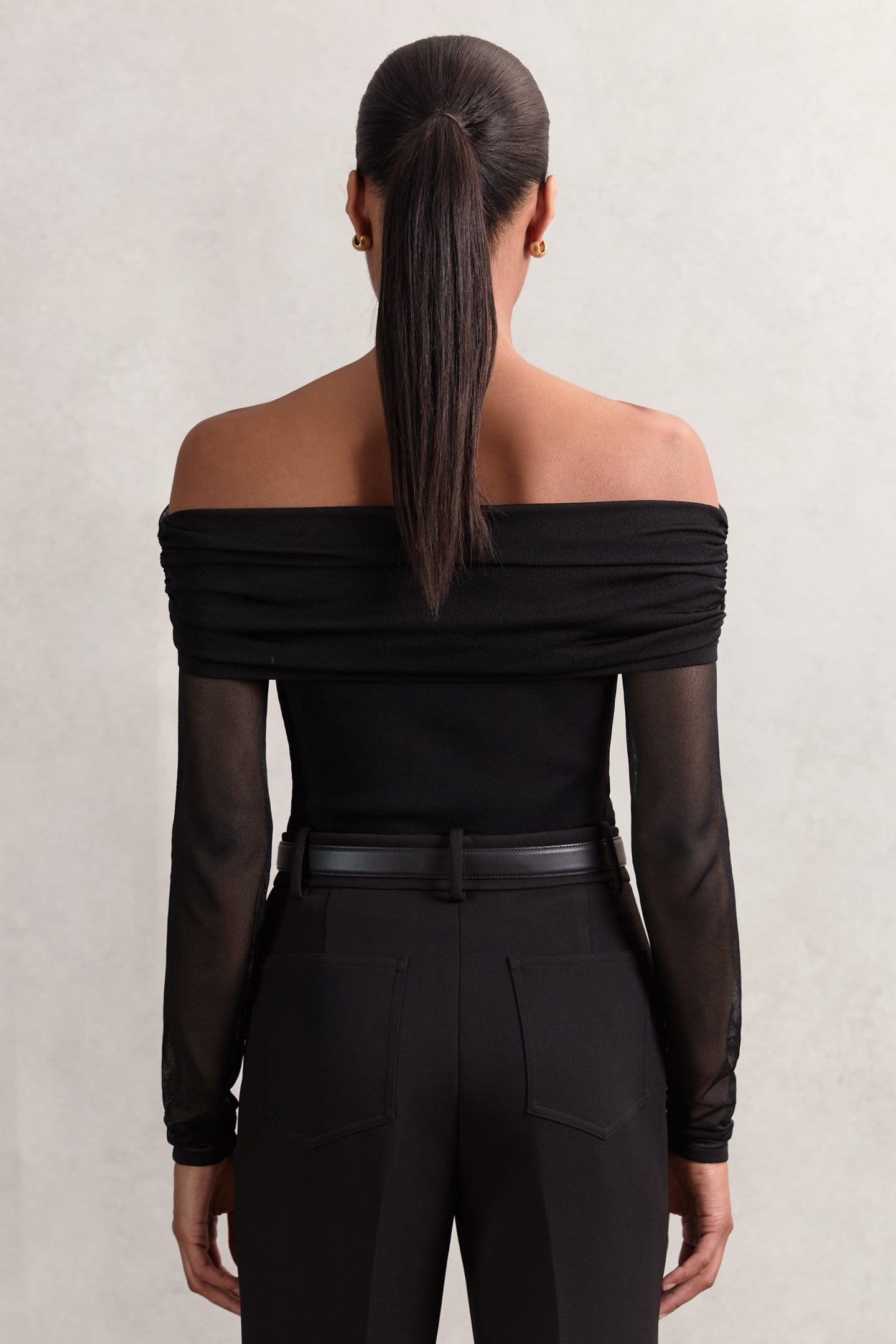 MESH BARDOT TOP BLACK 2