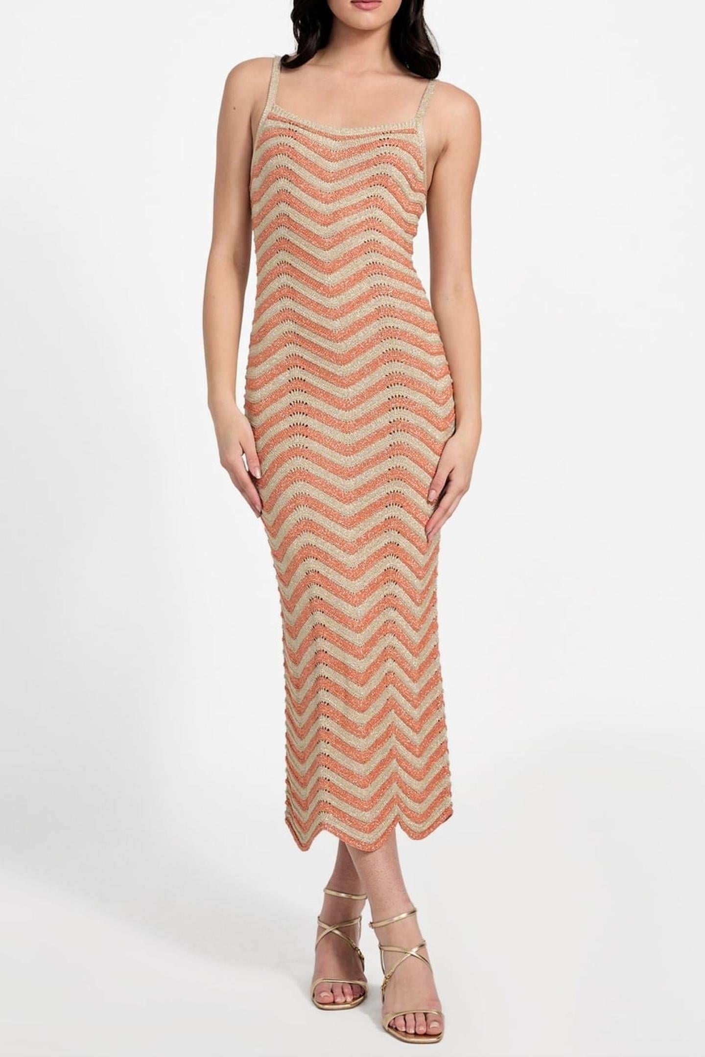 SL VERA CHEVRON LACE NATURAL/ORANGE BRUSH 1