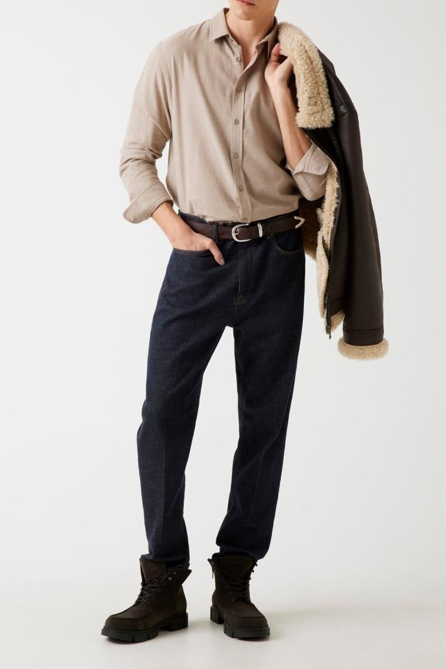 LS FLANNEL TWILL SHI ENGLISH BROWN HEATHE 2