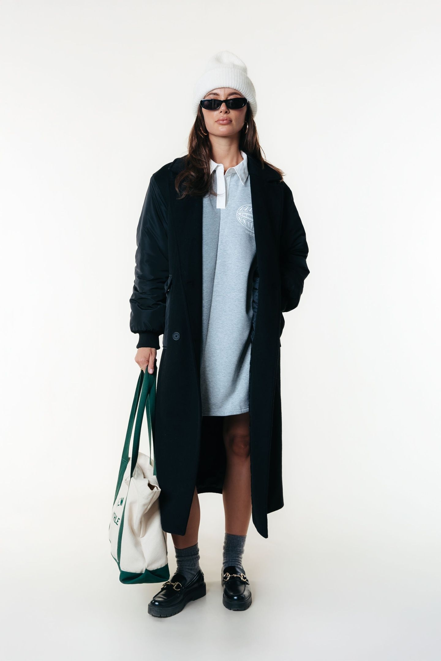 NINNY POLO SWEAT DRESS LIGHT GREY MELANGE 1