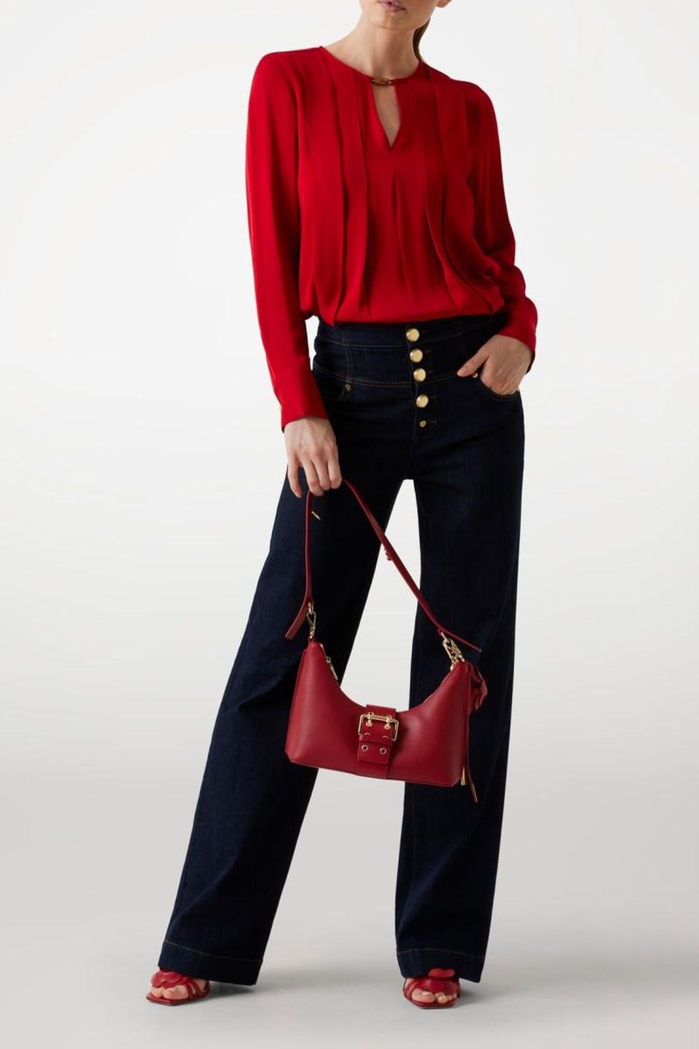 ANITA V NECK LS BLOU SAMBA RED VIBES 2