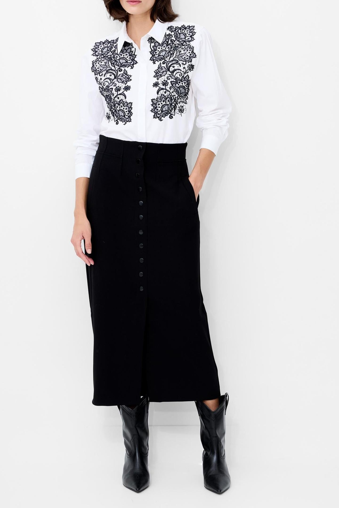 CAMBRIA CONTRAST FLORAL LINEN WHITE/BLACK 2