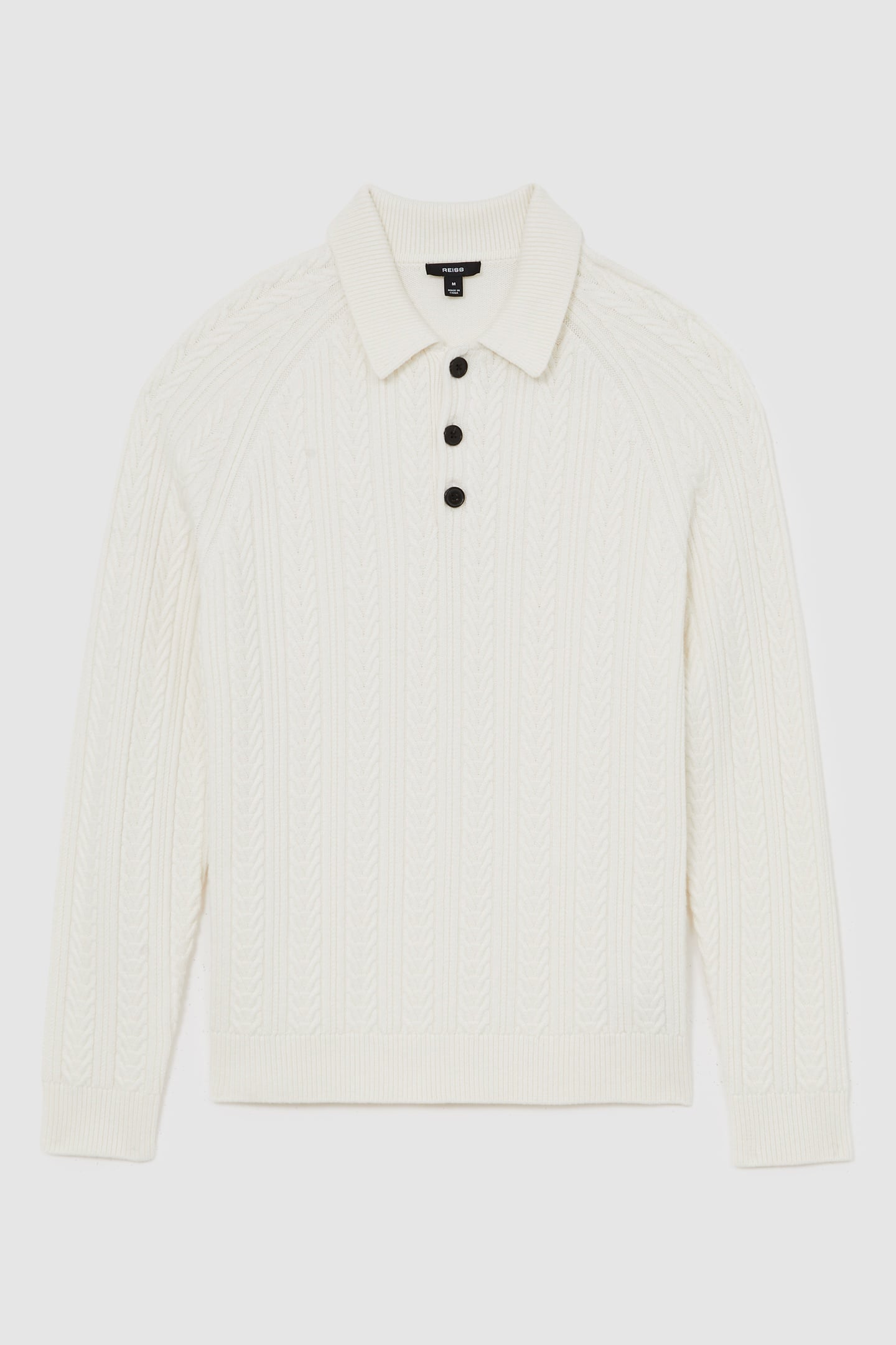 LS HALF BUTTON CABLE JUMPER WINTER WHITE 3