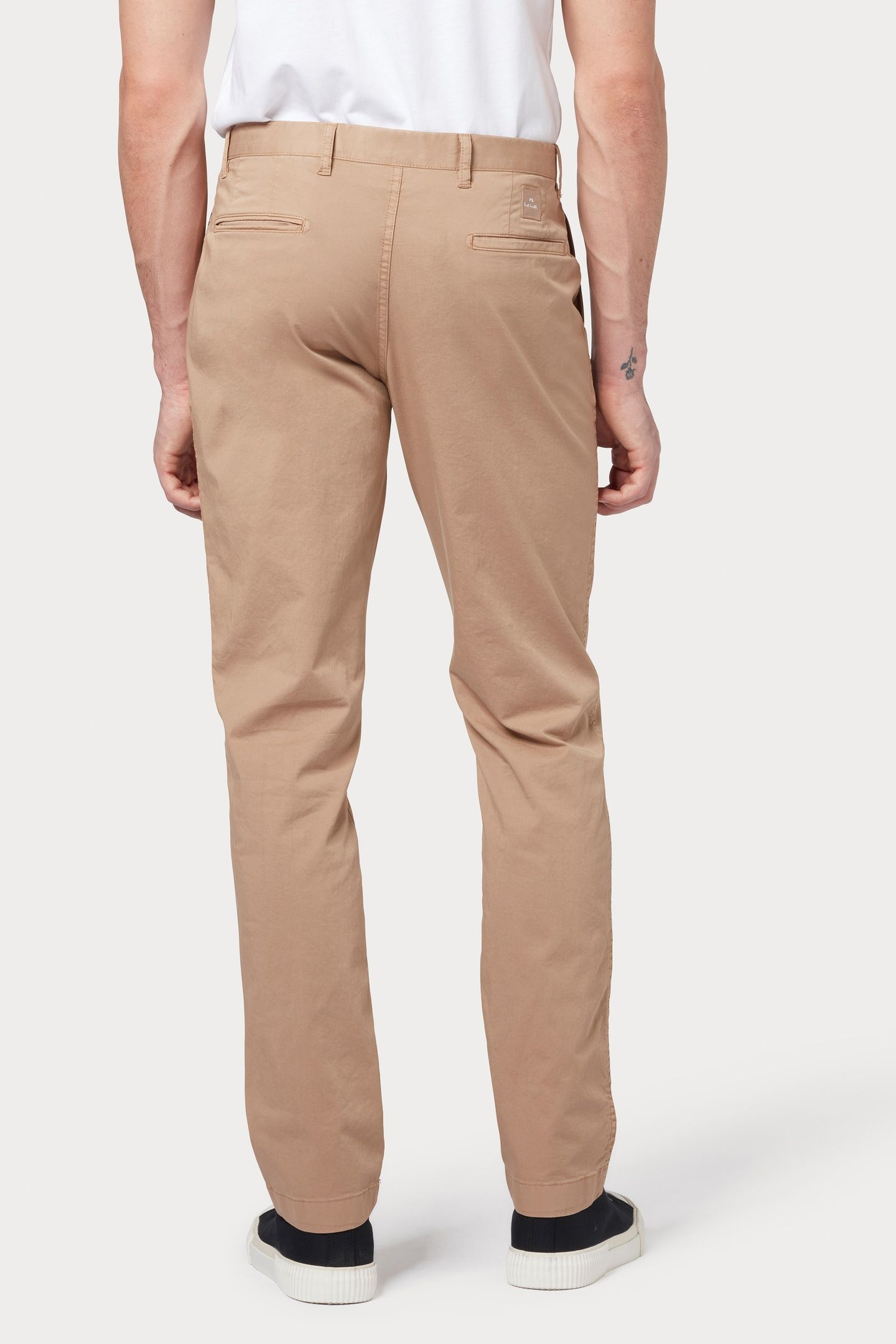 MENS MID FIT STITCHED CHINO CAMEL 2