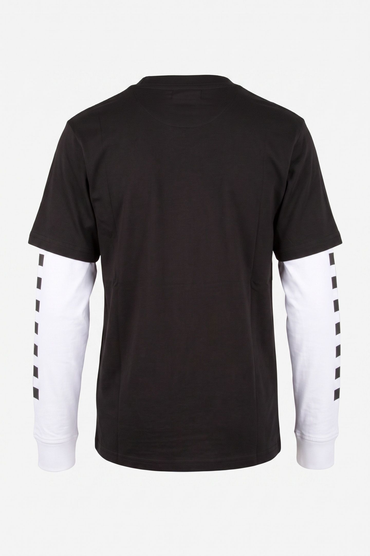 BOYS LONG CHECK TWOFER T-SHIRT BLACK 3