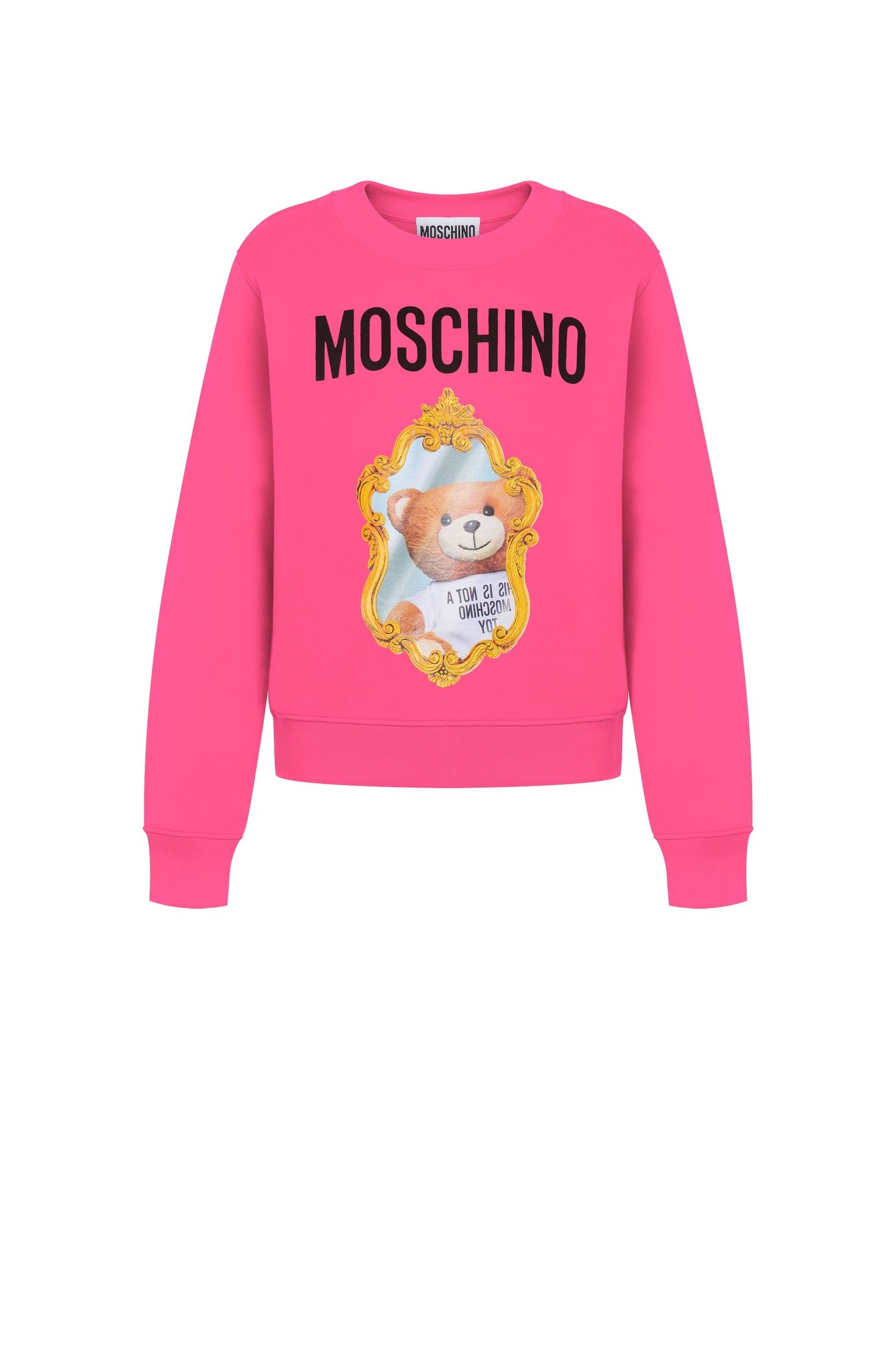 MIRROR TEDDY BEAR ORGANIC COTTON SWEATSHIRT PINK 3