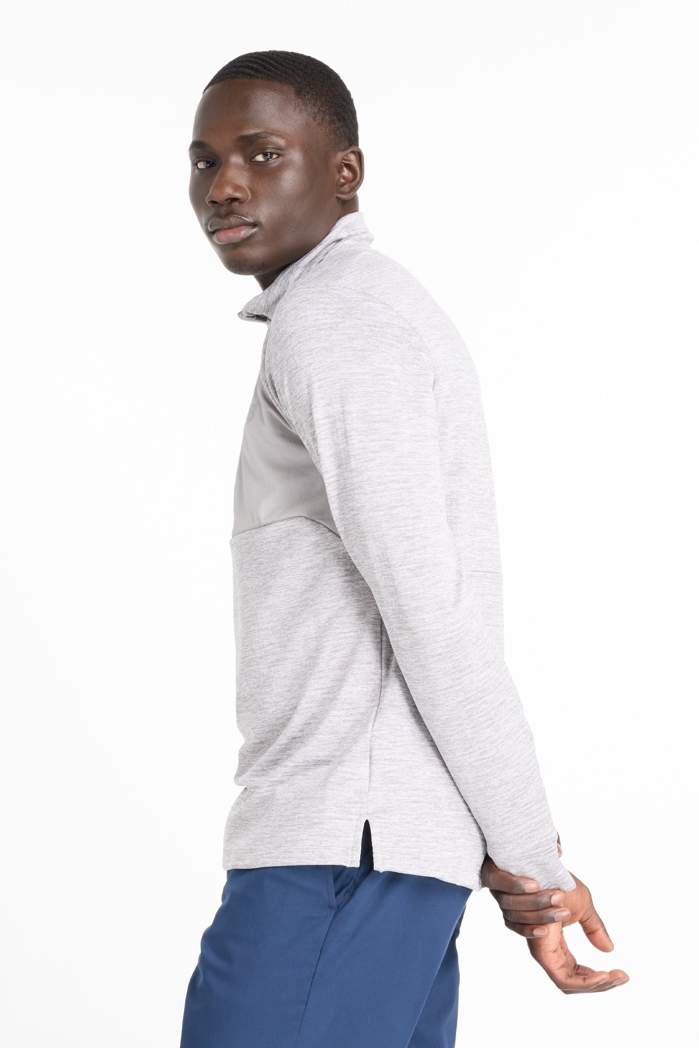 RC ESSENTIAL HEAT GRID 1/2 ZIP ATHLETIC GREY 7