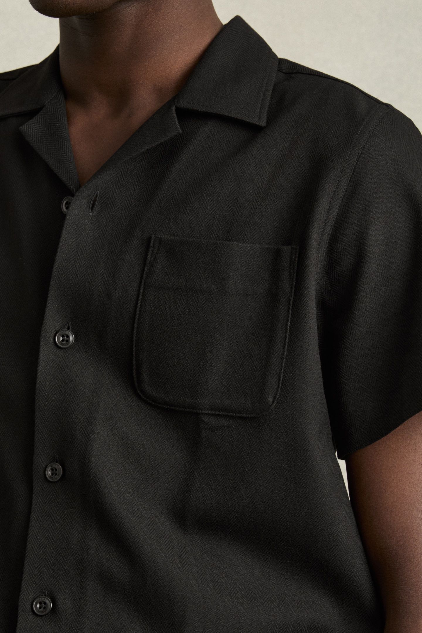SS HERRINGBONE CUBAN SHIRT BLACK 6